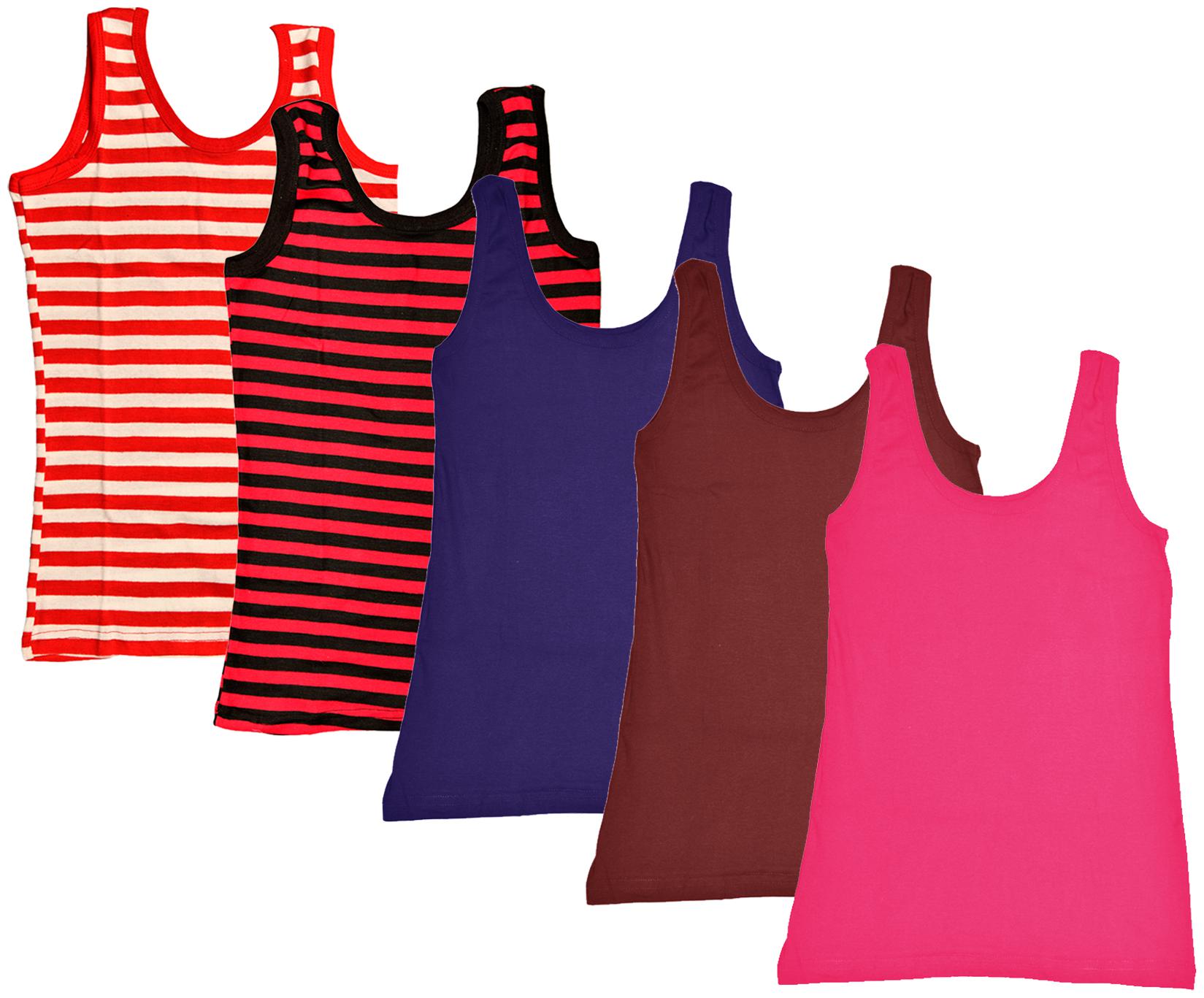 

Indiweaves Women Multi Regular fit U neck Cotton Tank top