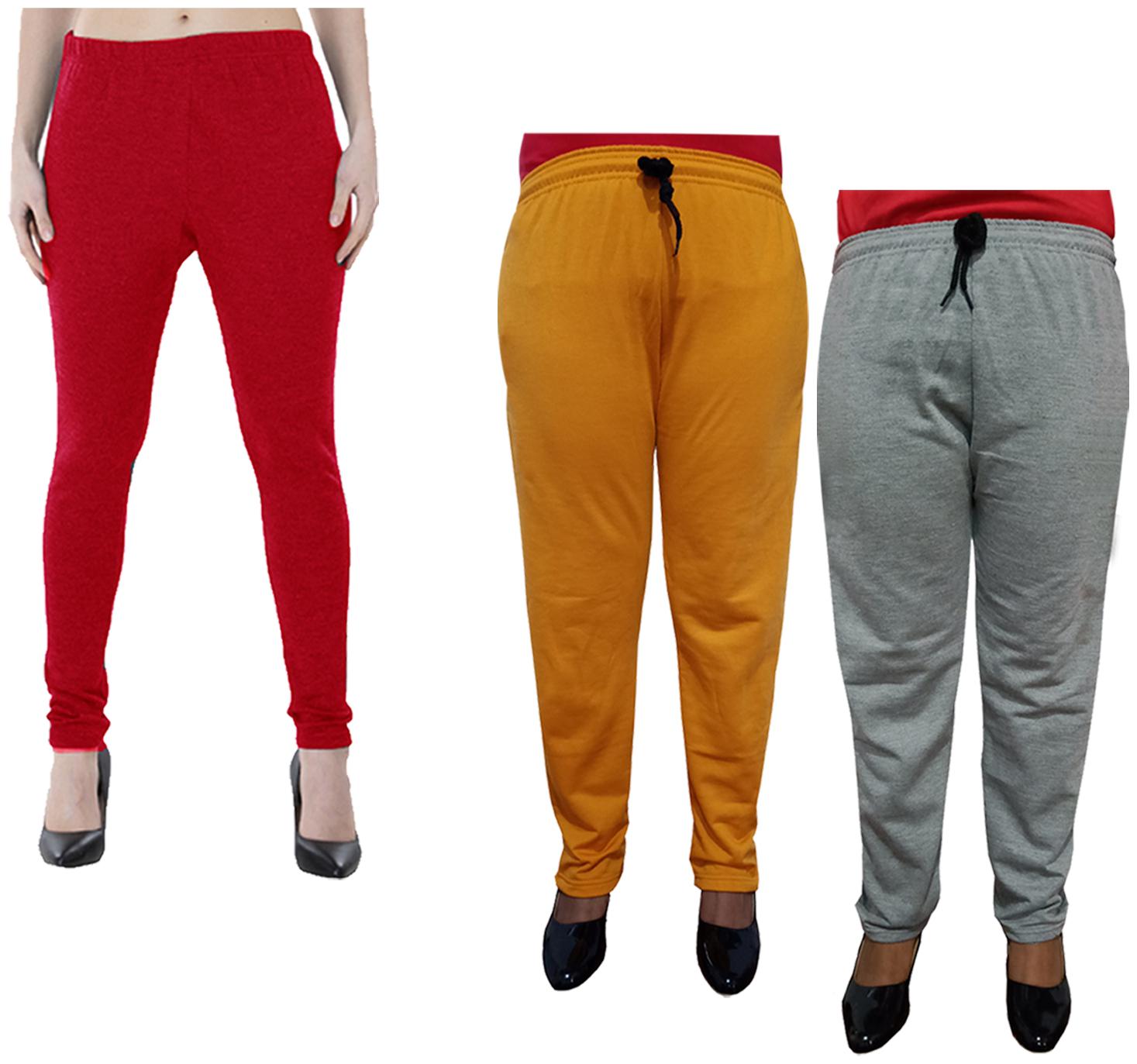 

Indiweaves Women Regular fit Fleece Solid Track pants - Multi