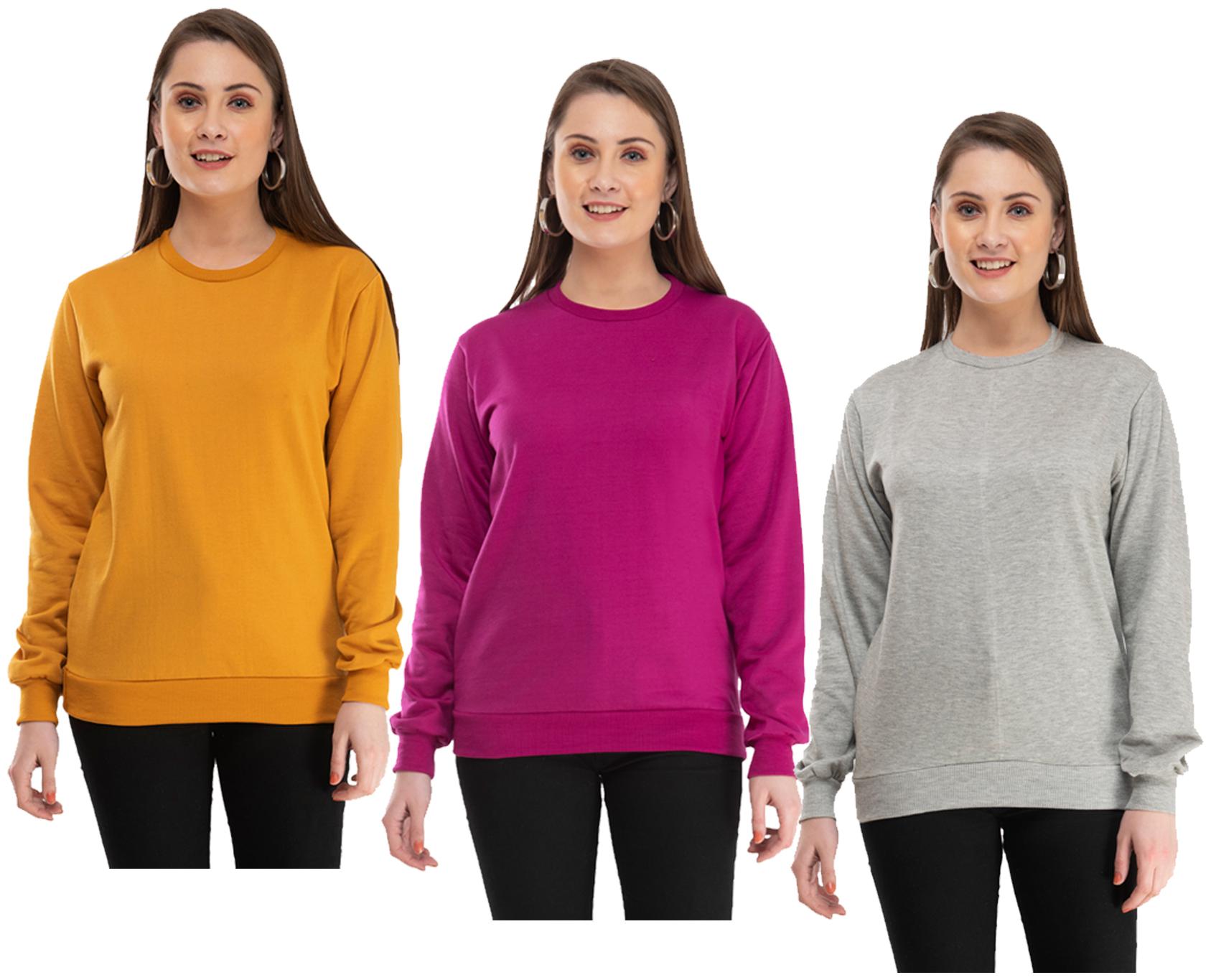 

Indiweaves Women Solid Sweatshirt - Multi