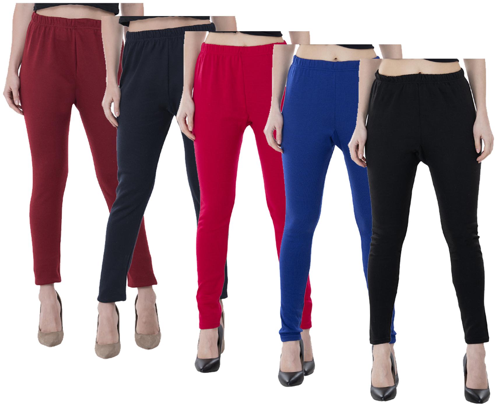 

IndiWeaves Women Warm Wollen Lycra Legging (Pack of 5)