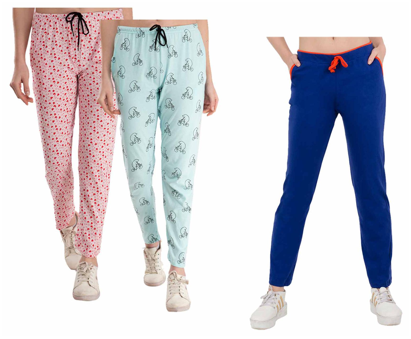 

Indiweaves Women Regular fit Cotton Printed Track pants - Multi
