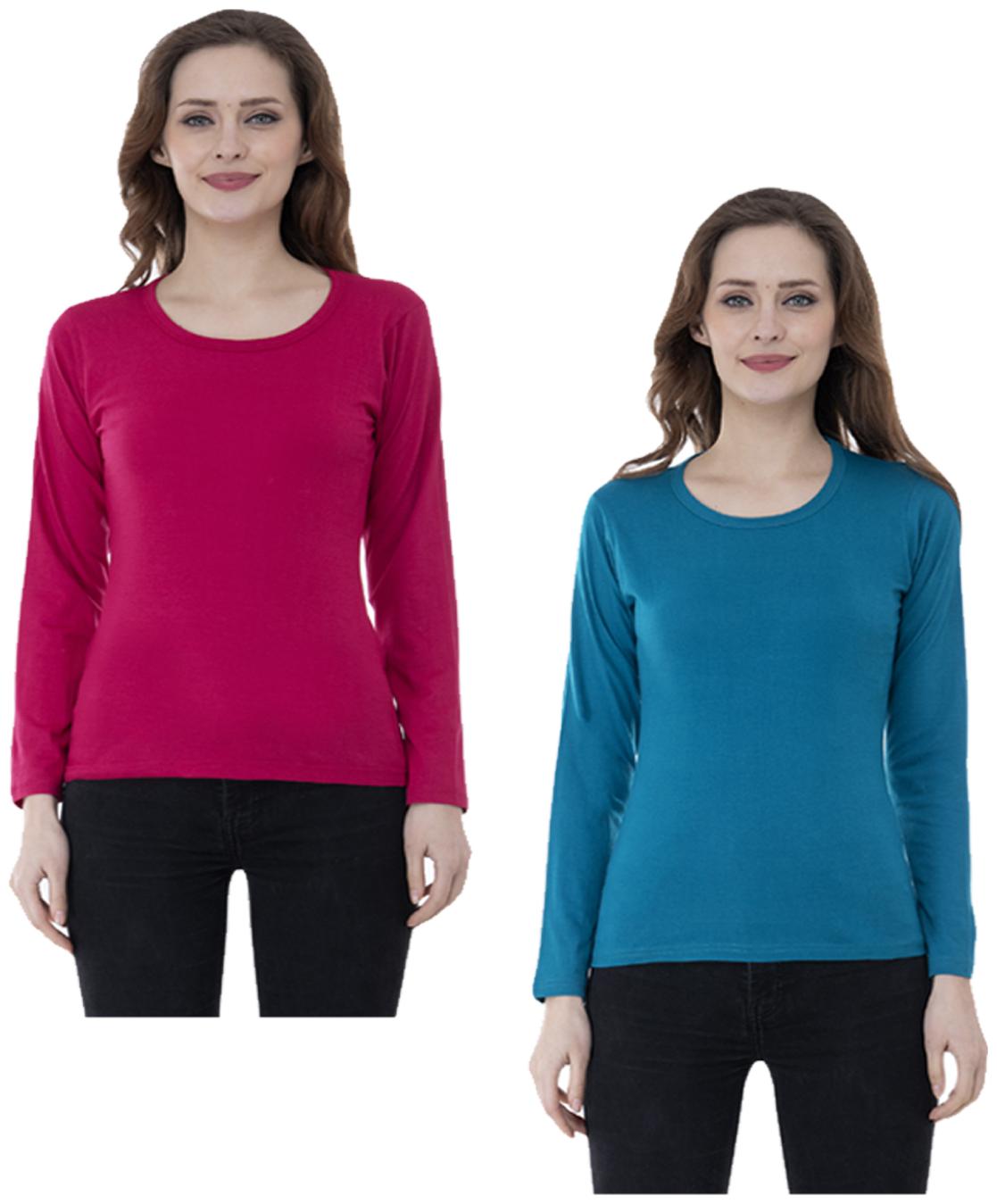 

Indiweaves Women Multi Regular fit Round neck Cotton T shirt