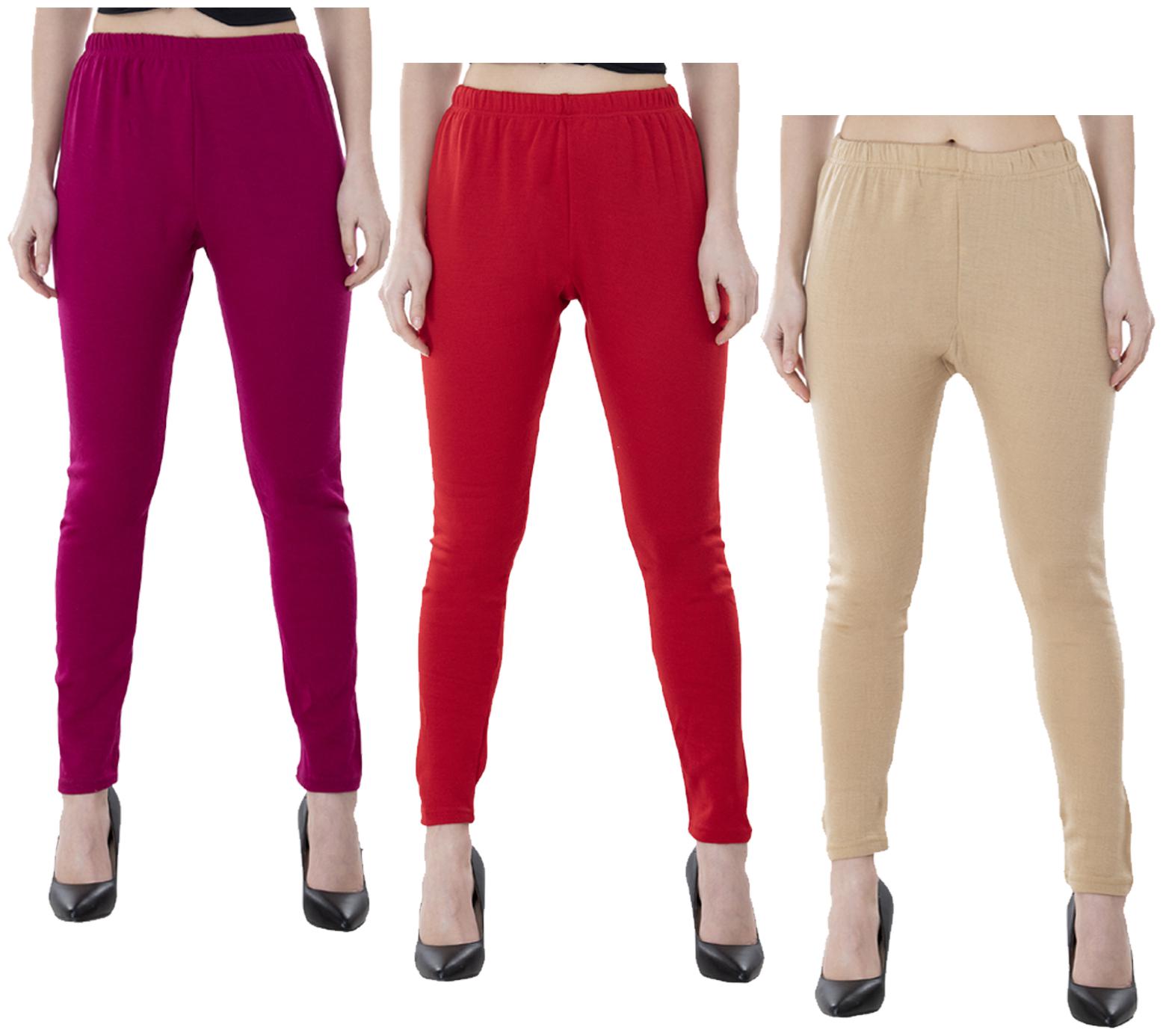 

IndiWeaves Women Warm Wollen Lycra Legging (Pack of 3)