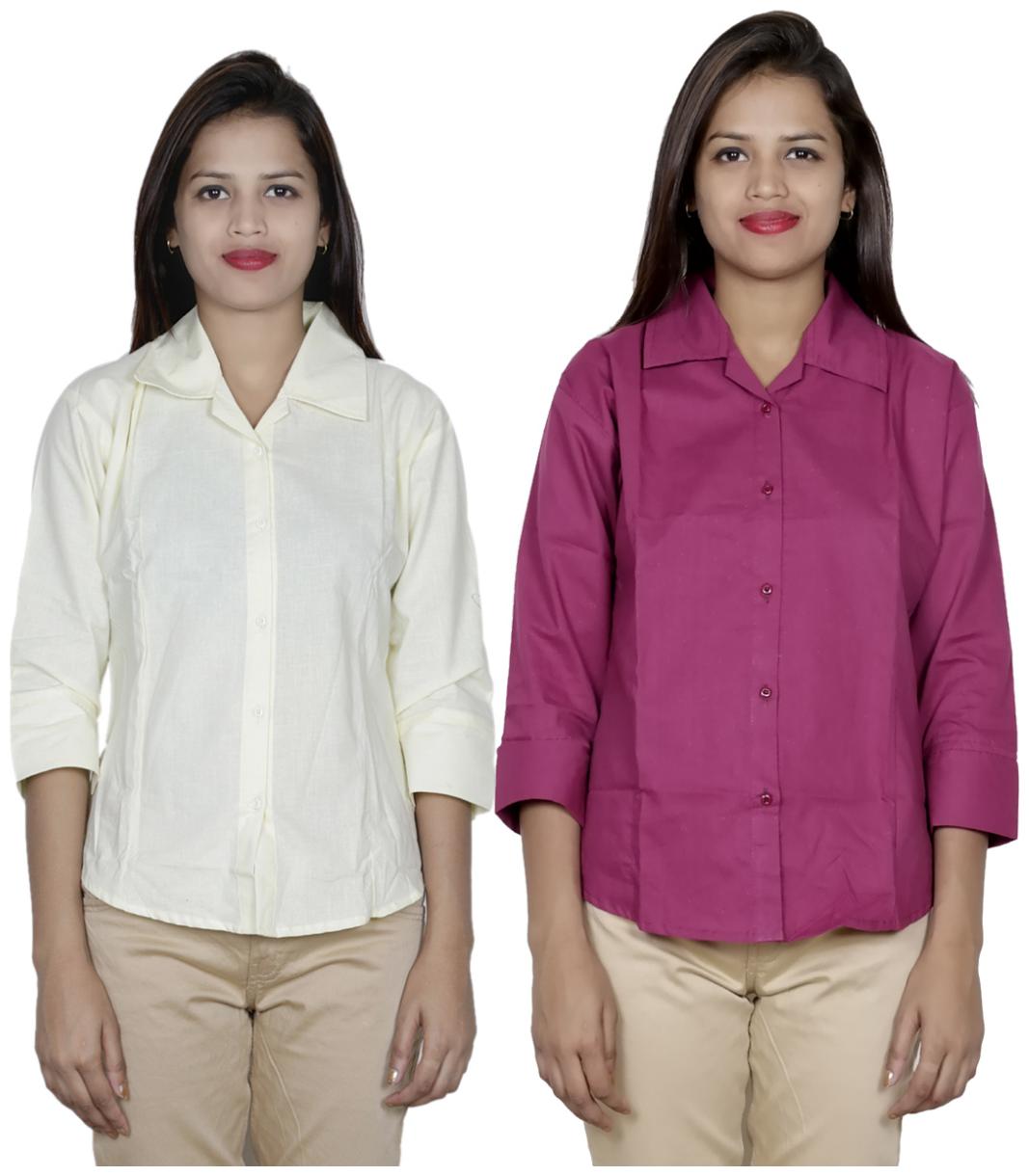 

Indiweaves Women Multi Solid Regular Fit Shirt