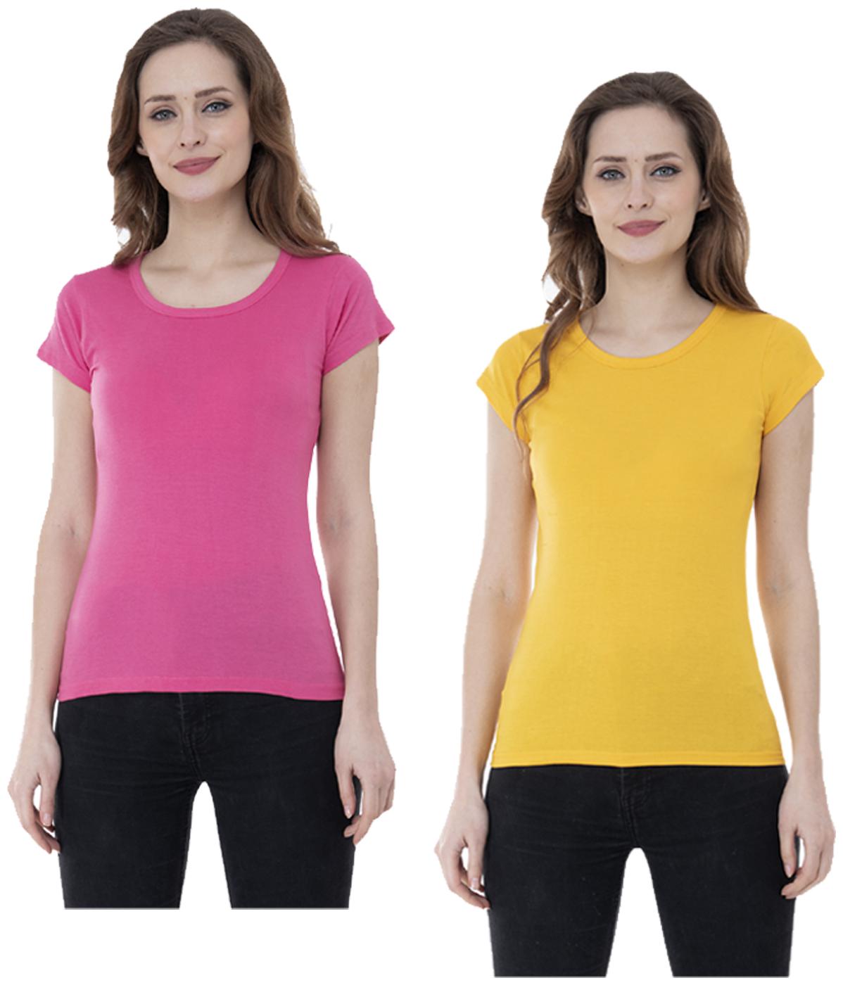 

Indiweaves Women Multi Regular fit Round neck Cotton T shirt