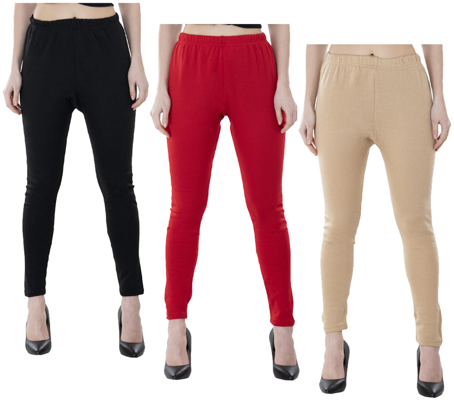 

IndiWeaves Women Warm Wollen Lycra Legging (Pack of 3)