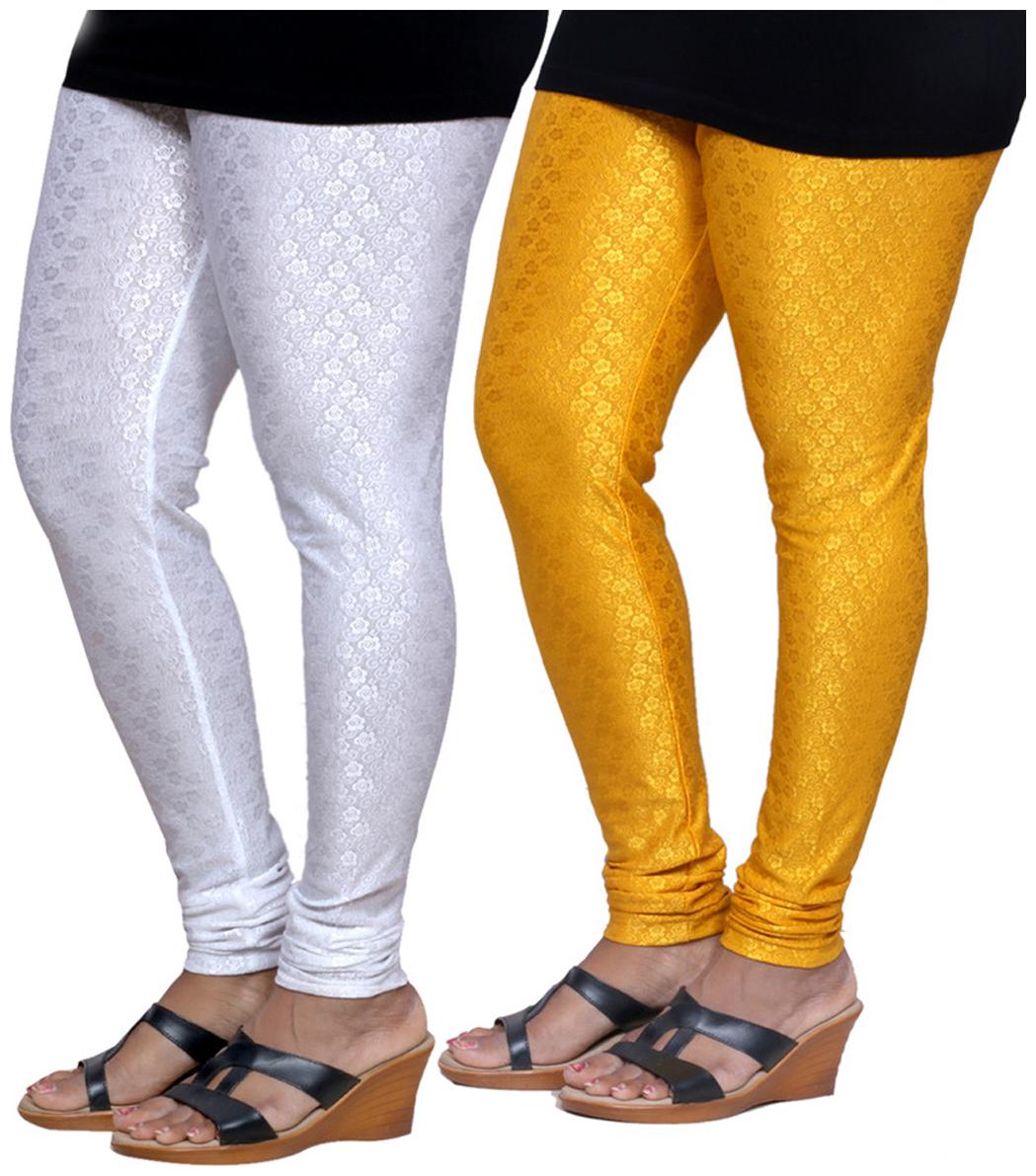 

IndiWeaves Women s Jacquard Legging Combo Of 2
