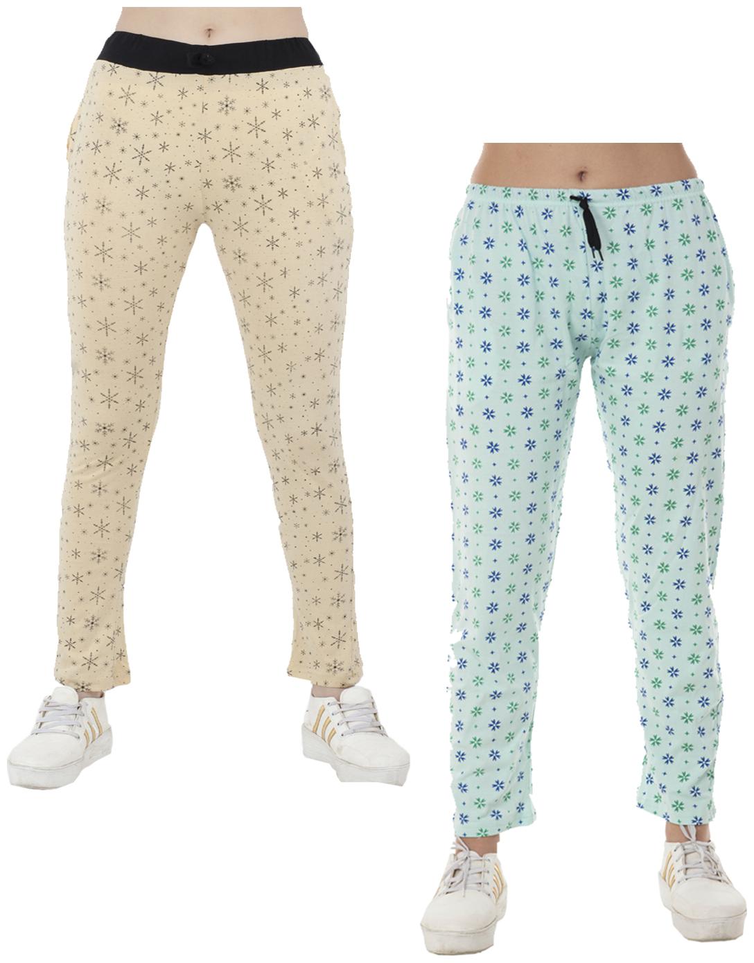 

Indiweaves Women Regular fit Cotton Printed Track pants - Multi