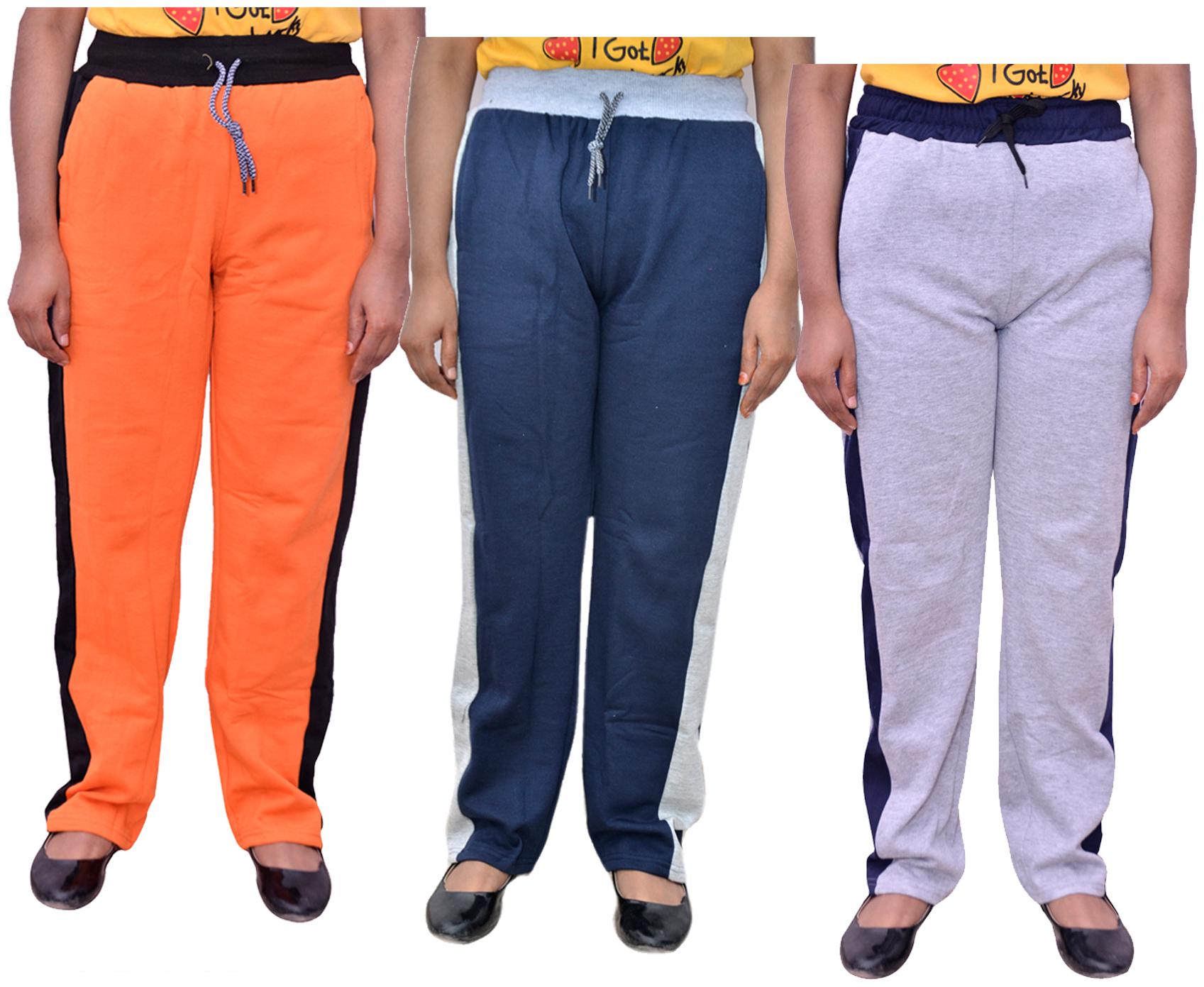 

Indiweaves Women Regular fit Cotton Solid Track pants - Multi