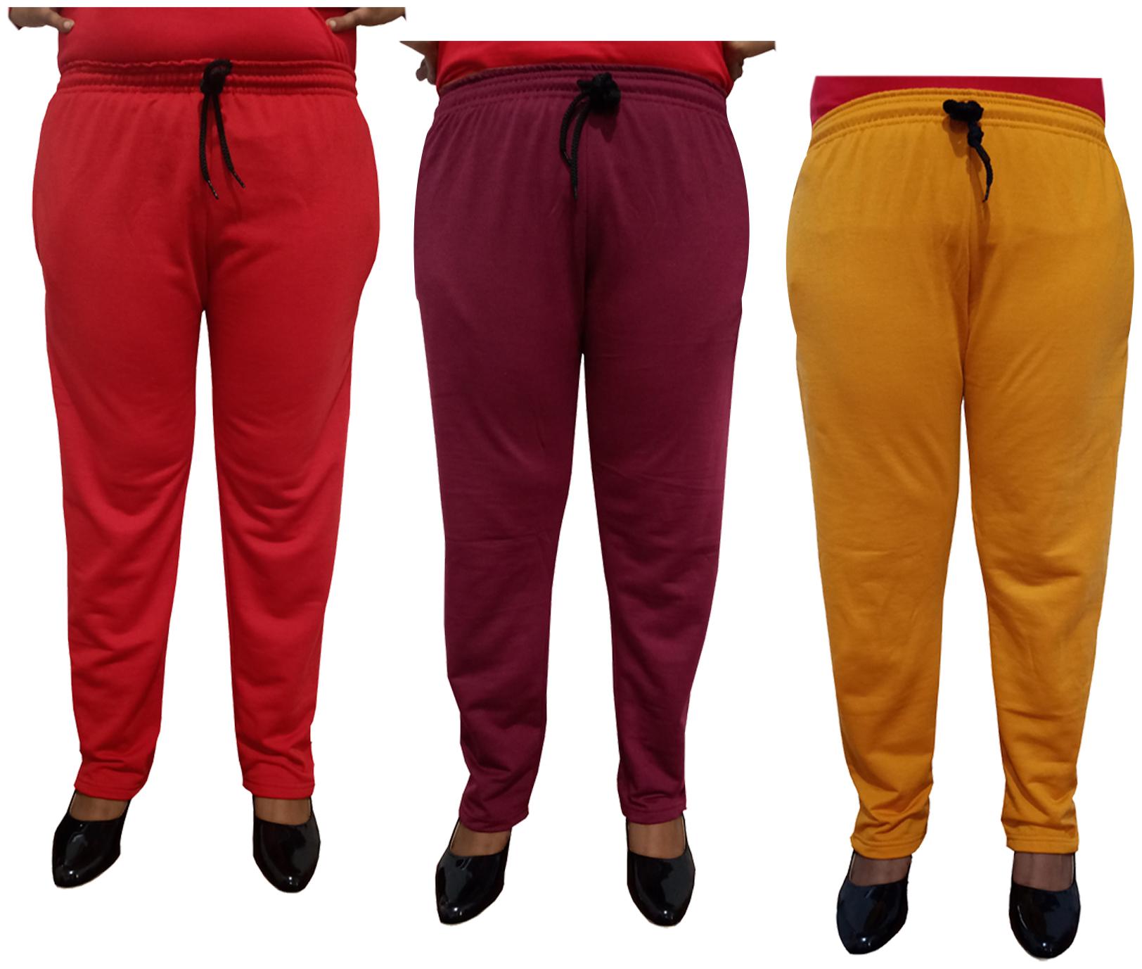 

Indiweaves Women Regular fit Fleece Solid Track pants - Multi