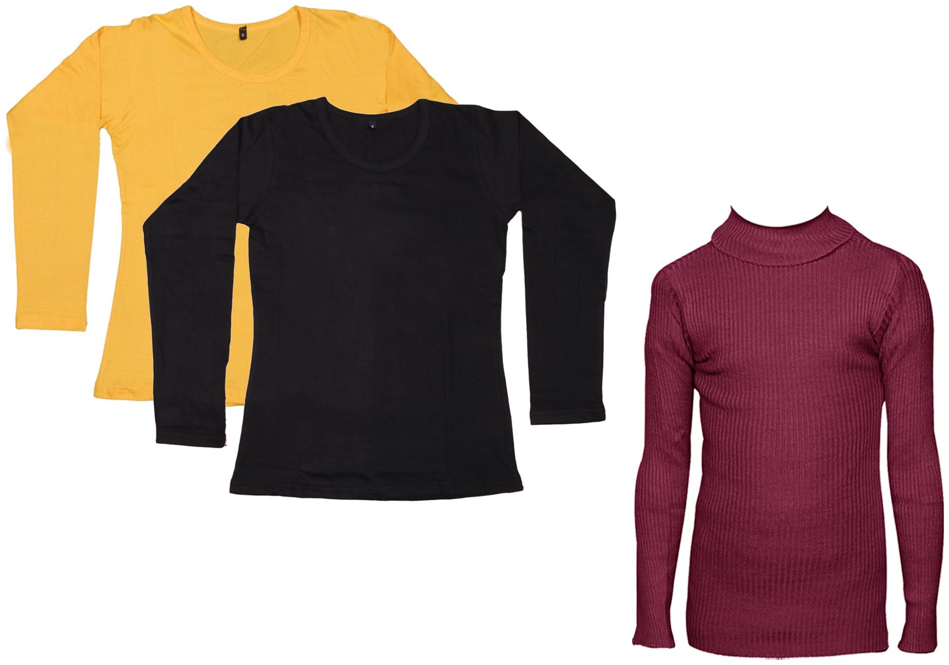

Indiweaves Women Maroon Regular fit Round neck Cotton T shirt