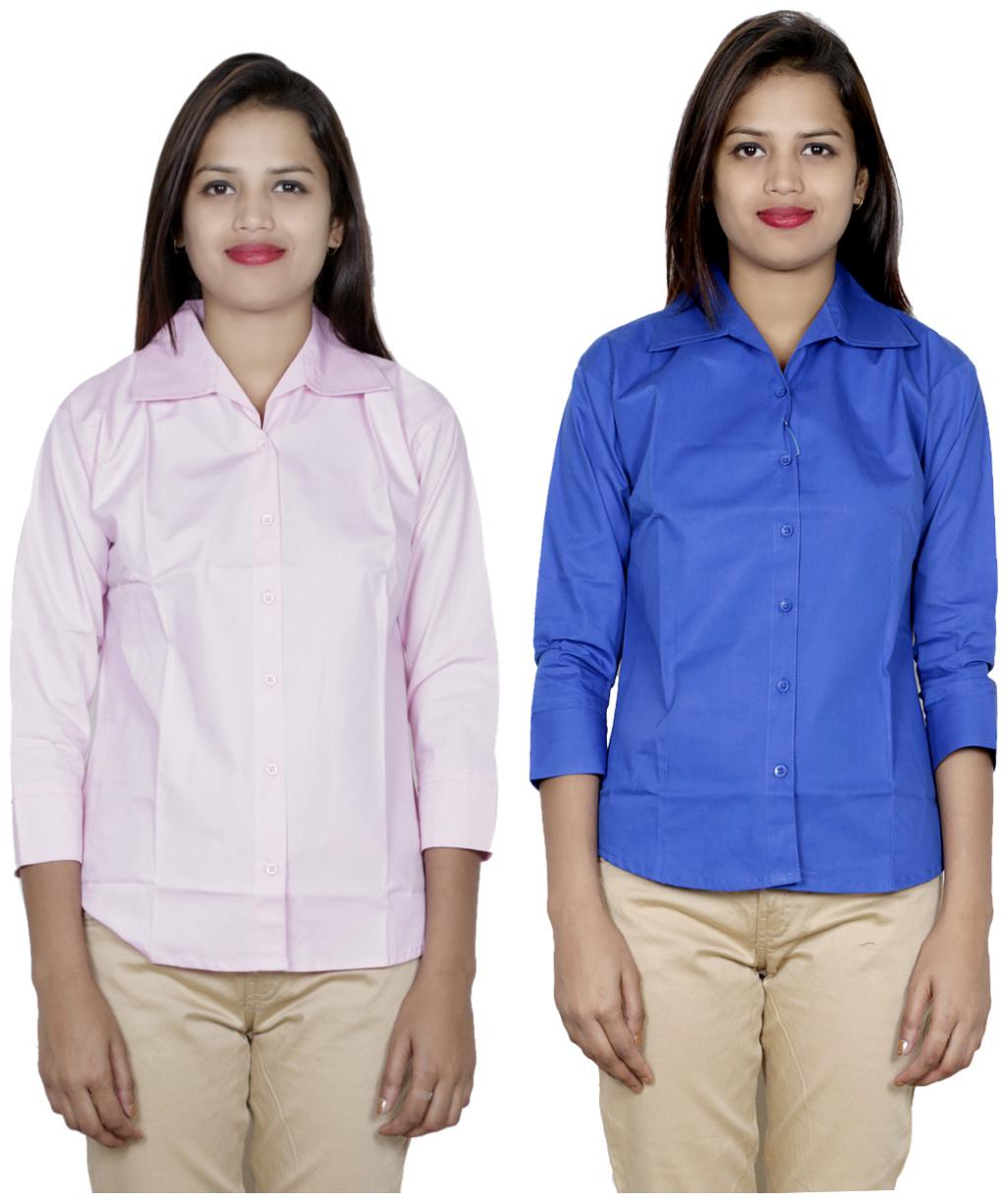 

Indiweaves Women Pink Solid Regular Fit Shirt