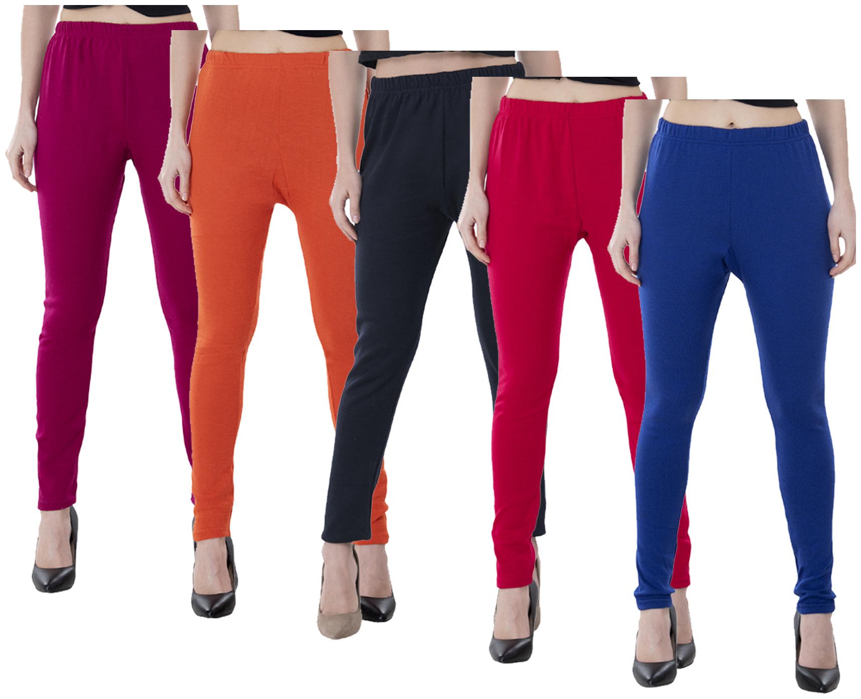 

IndiWeaves Women Warm Wollen Lycra Legging (Pack of 5)