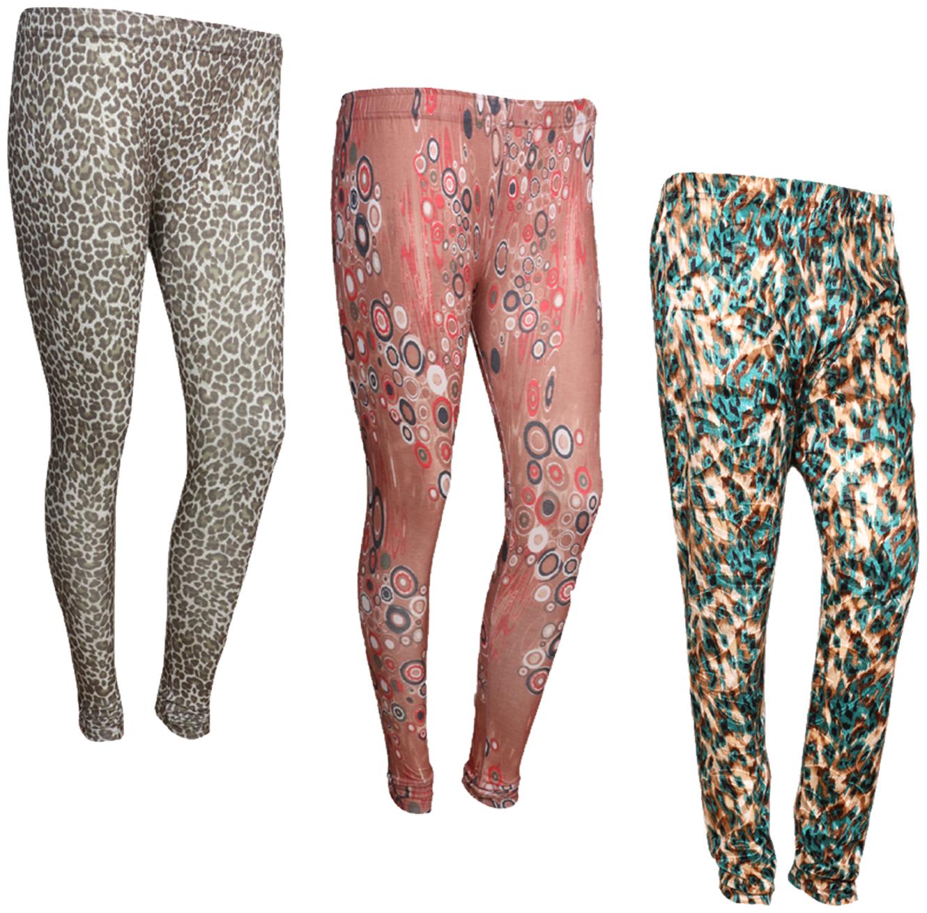 

IndiWeaves Women Cotton Printed Legging and Velvet Printed Leggings (Pack of 3)