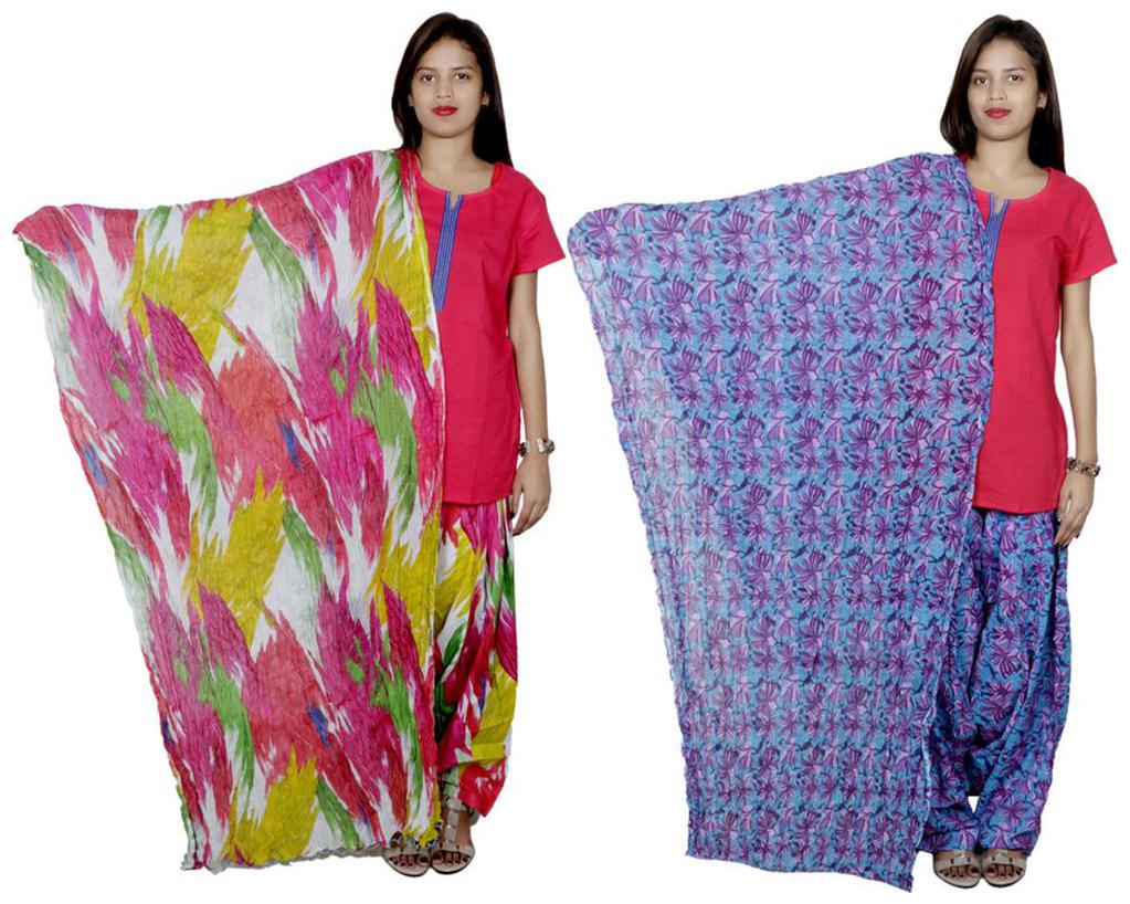 

Indiweaves Cotton Patiala Salwar With Dupatta Combo