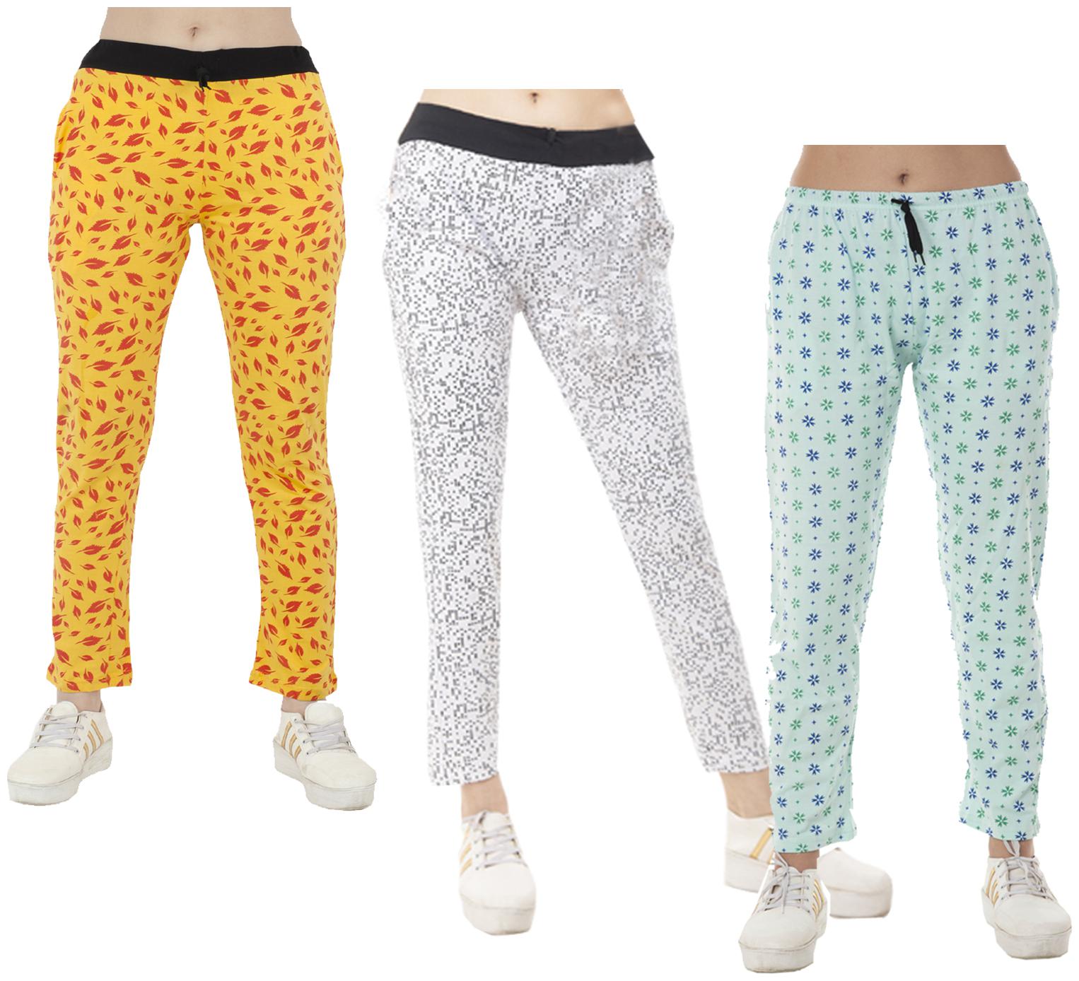 

Indiweaves Women Regular fit Cotton Printed Track pants - Multi