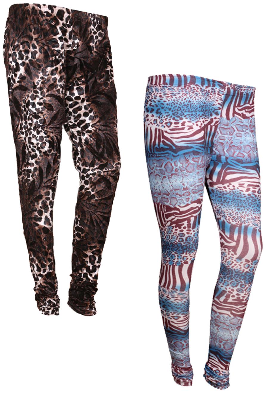 

IndiWeaves Women Cotton Printed Legging and Velvet Printed Leggings (Pack of 2)