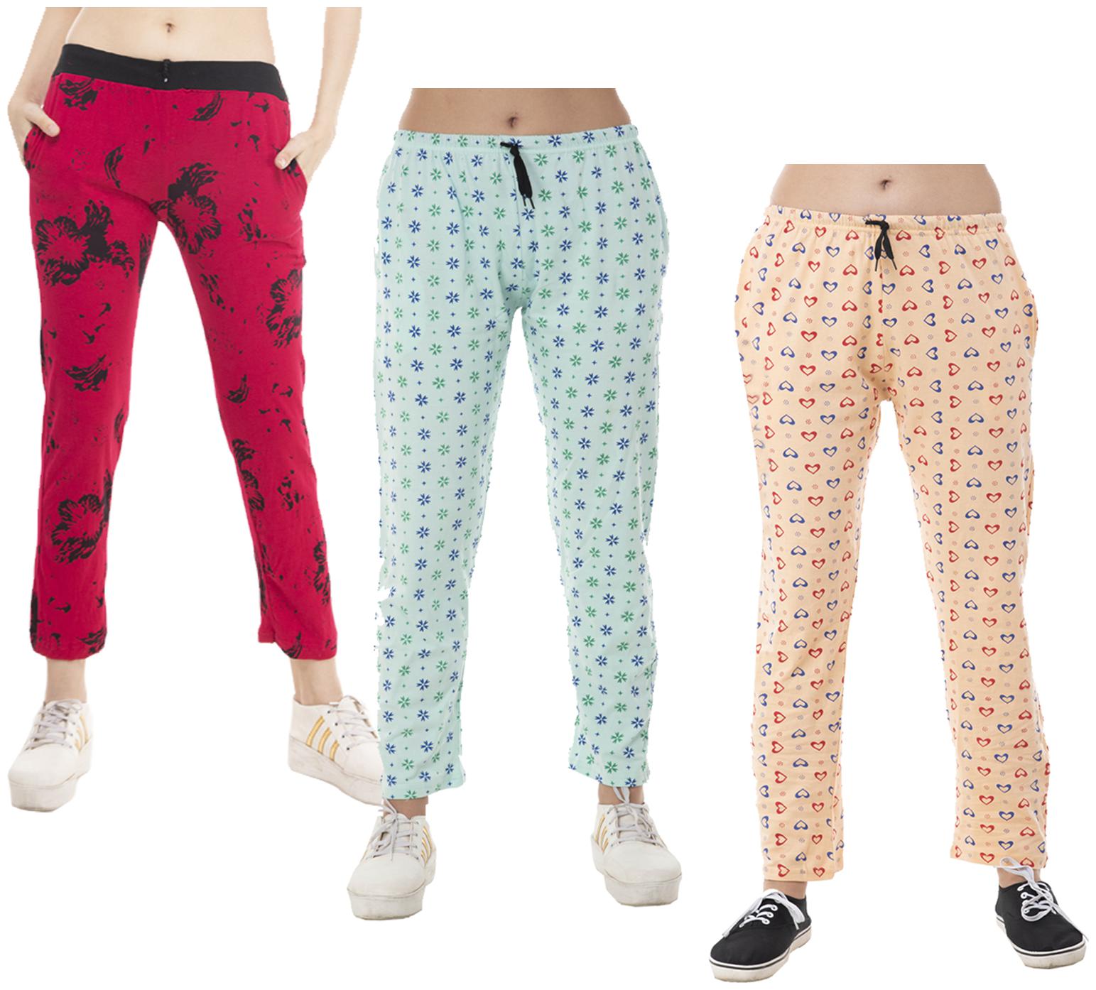 

Indiweaves Women Regular fit Cotton Printed Track pants - Multi