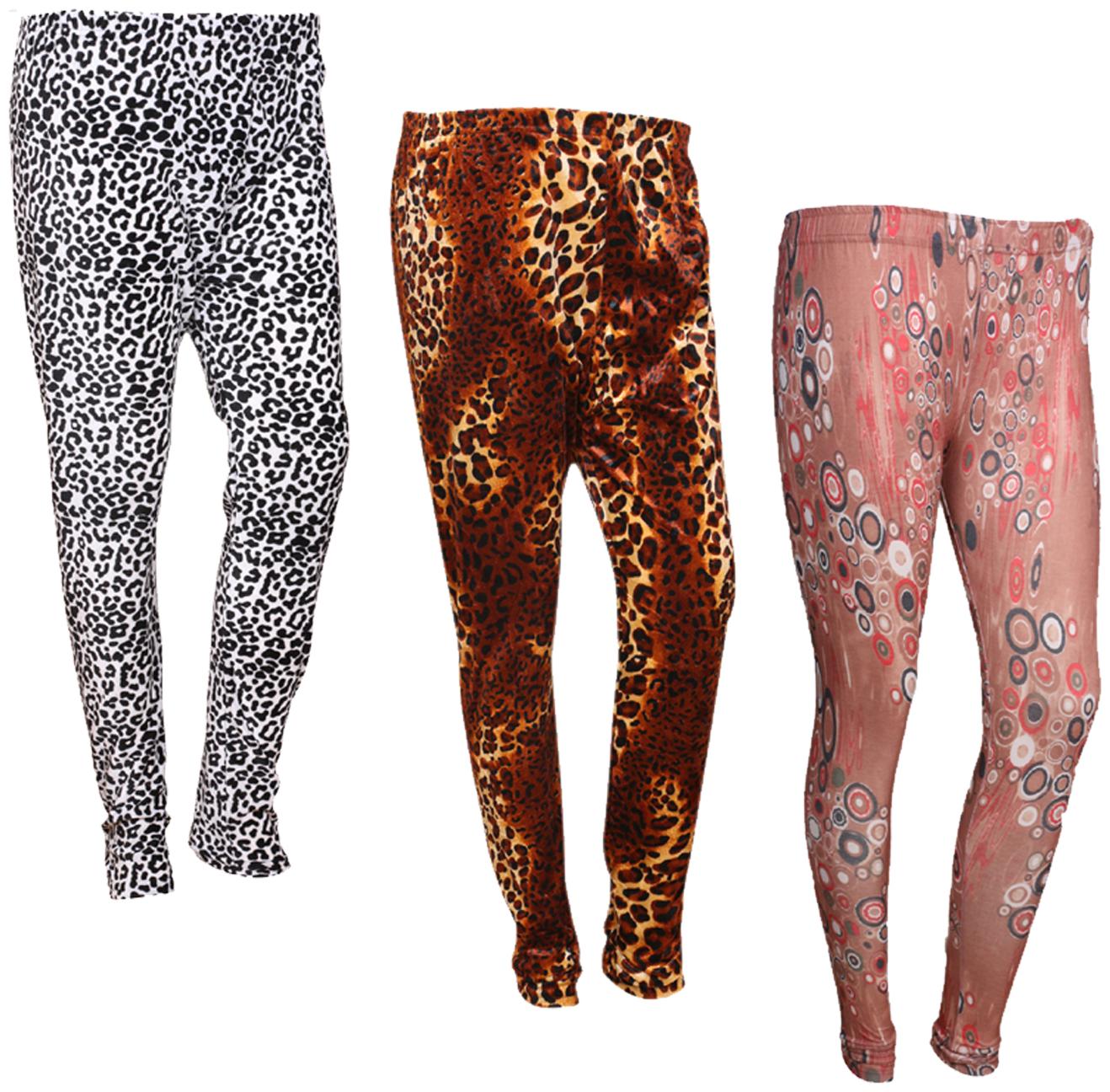 

IndiWeaves Women Cotton Printed Legging and Velvet Printed Leggings (Pack of 3)