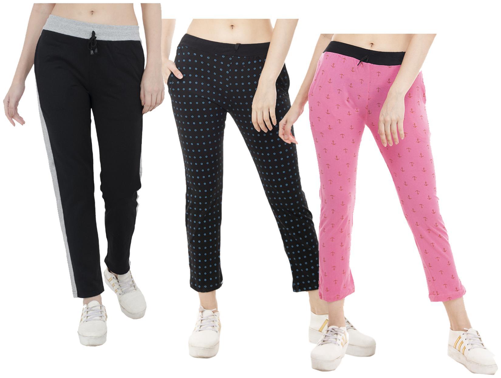 

Indiweaves Women Regular fit Polyester Printed Track pants - Multi