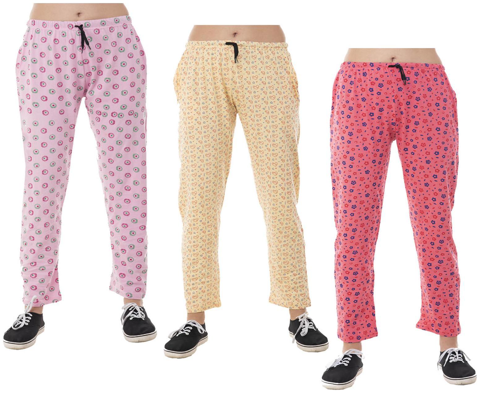 

Indiweaves Women Regular fit Cotton Printed Track pants - Red