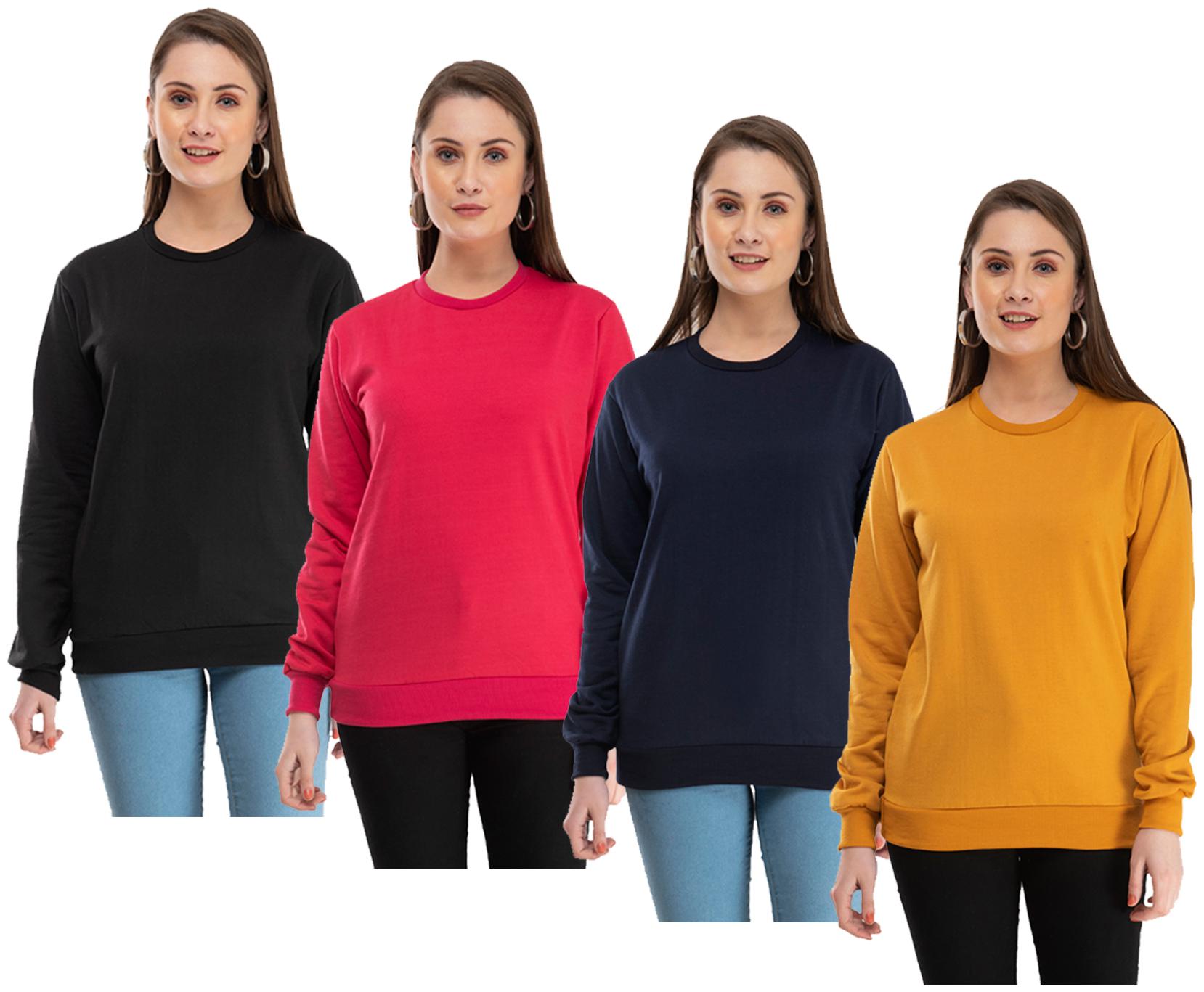 

Indiweaves Women Solid Sweatshirt - Multi
