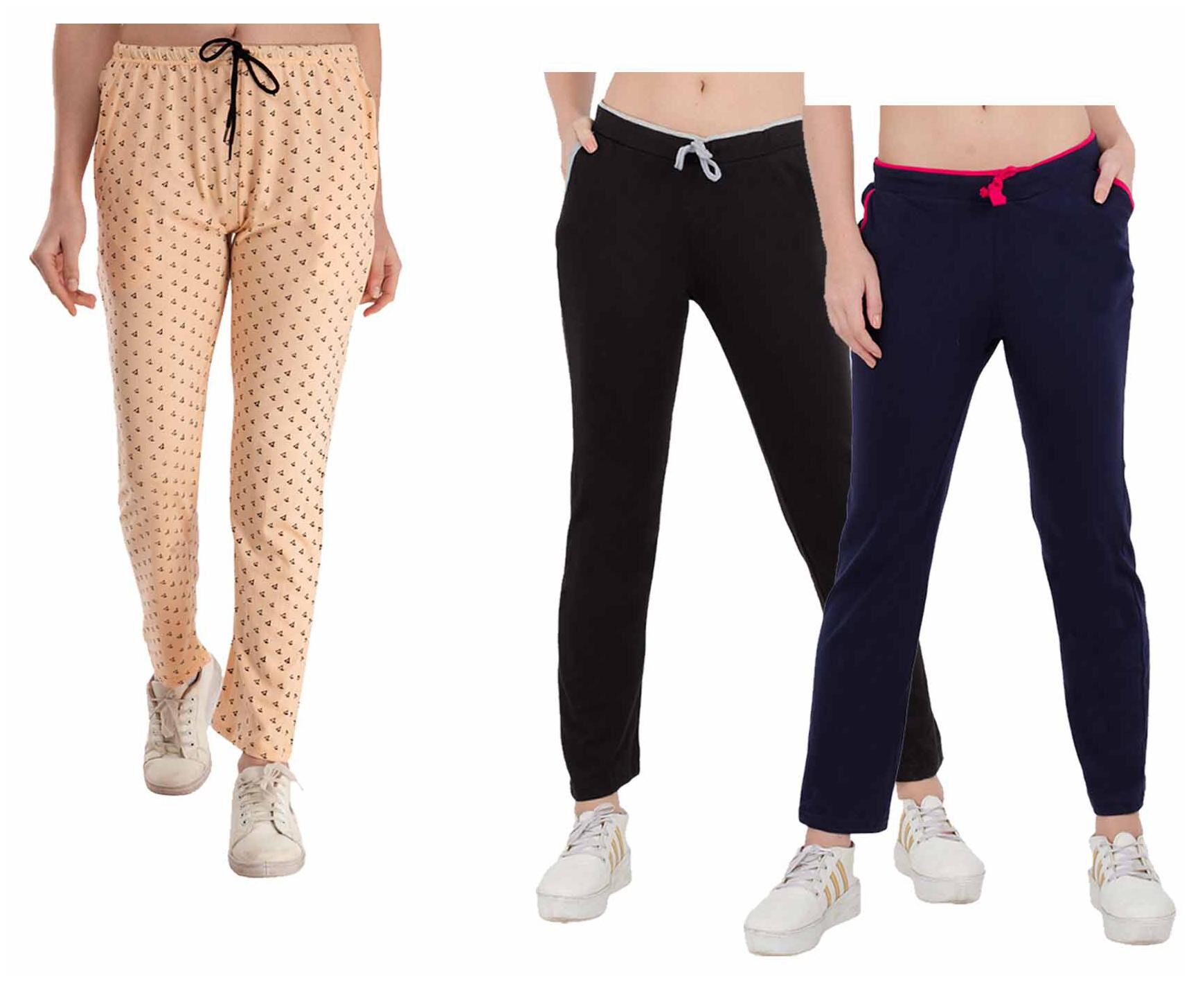 

Indiweaves Women Regular fit Cotton Printed Track pants - Multi