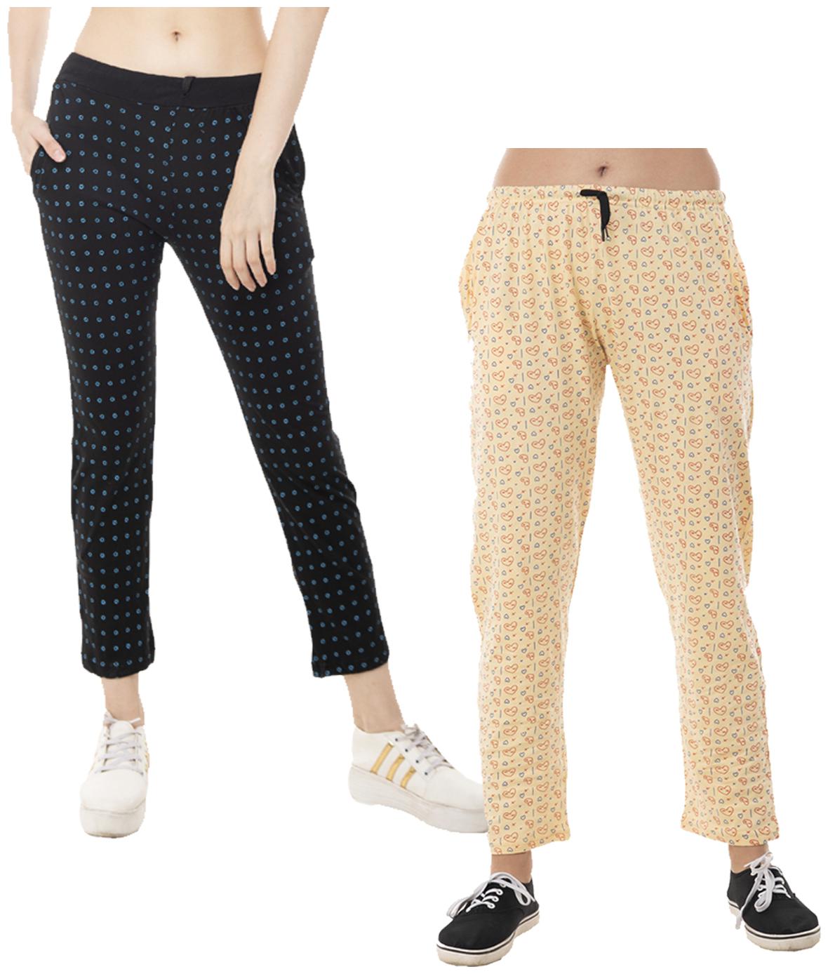 

Indiweaves Women Regular fit Cotton Printed Track pants - Multi