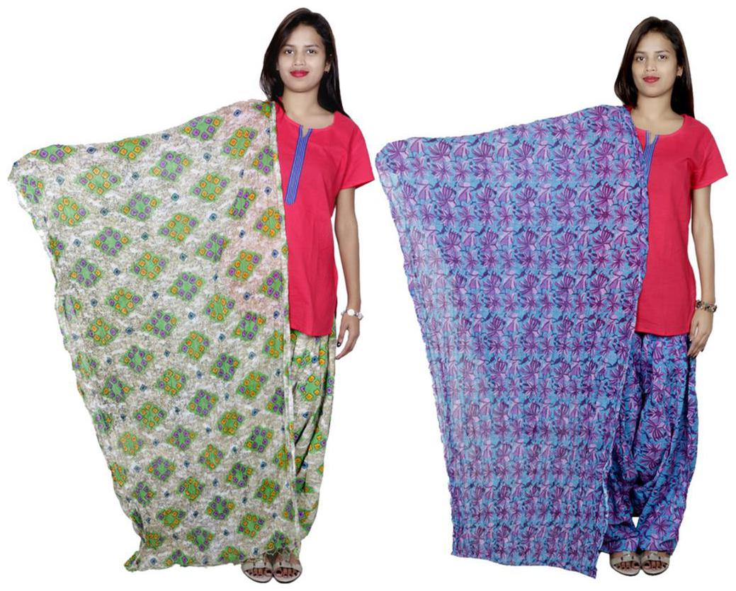 

Indiweaves Cotton Patiala Salwar With Dupatta Combo