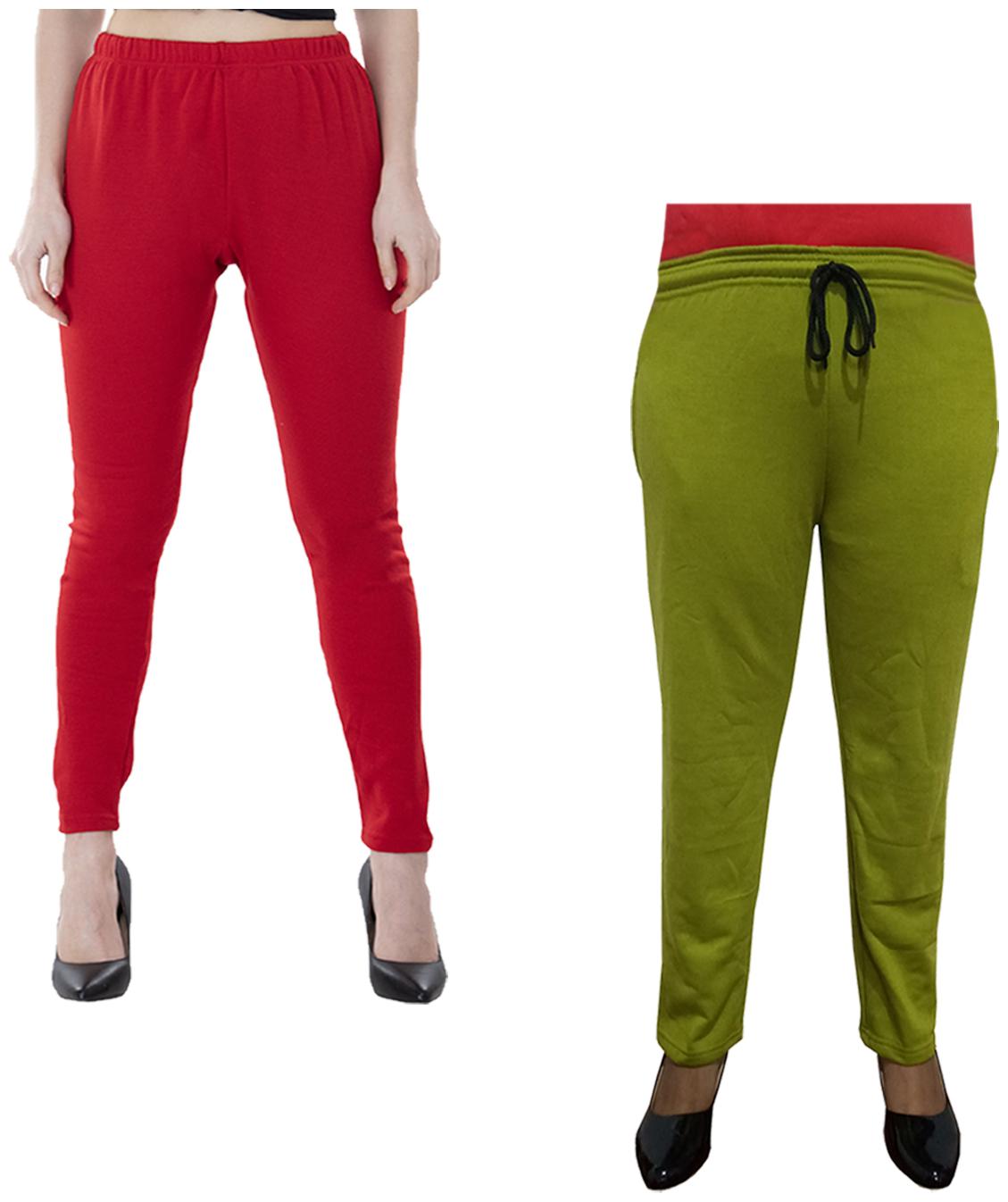 

Indiweaves Women Regular fit Fleece Solid Track pants - Multi