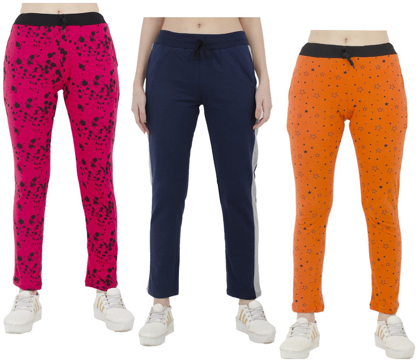 

Indiweaves Women Regular fit Polyester Printed Track pants - Multi