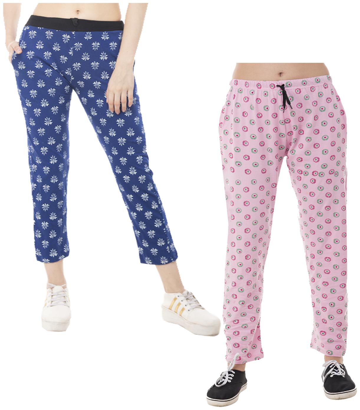 

Indiweaves Women Regular fit Cotton Printed Track pants - Multi