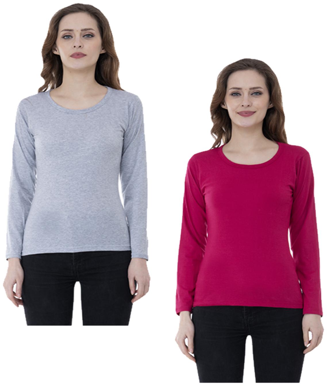 

Indiweaves Women Multi Regular fit Round neck Cotton T shirt