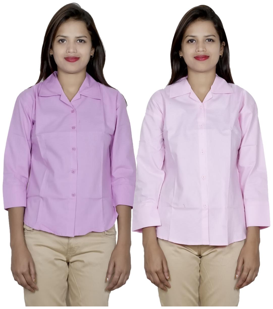 

Indiweaves Women Purple Solid Regular Fit Shirt
