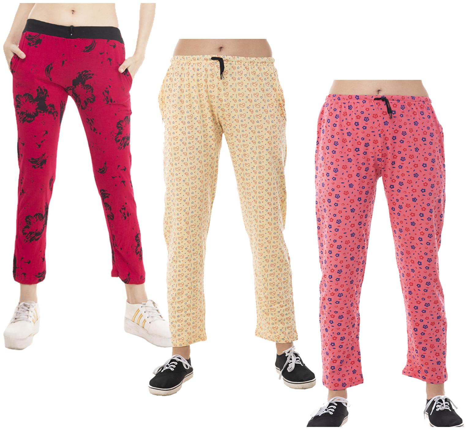 

Indiweaves Women Regular fit Cotton Printed Track pants - Multi