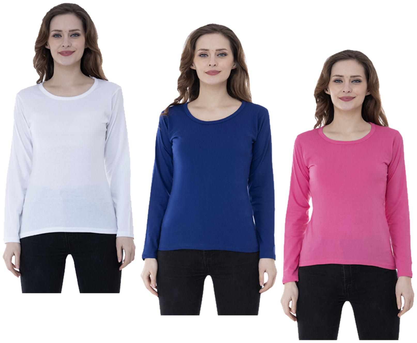 

Indiweaves Women Multi Regular fit Round neck Cotton T shirt