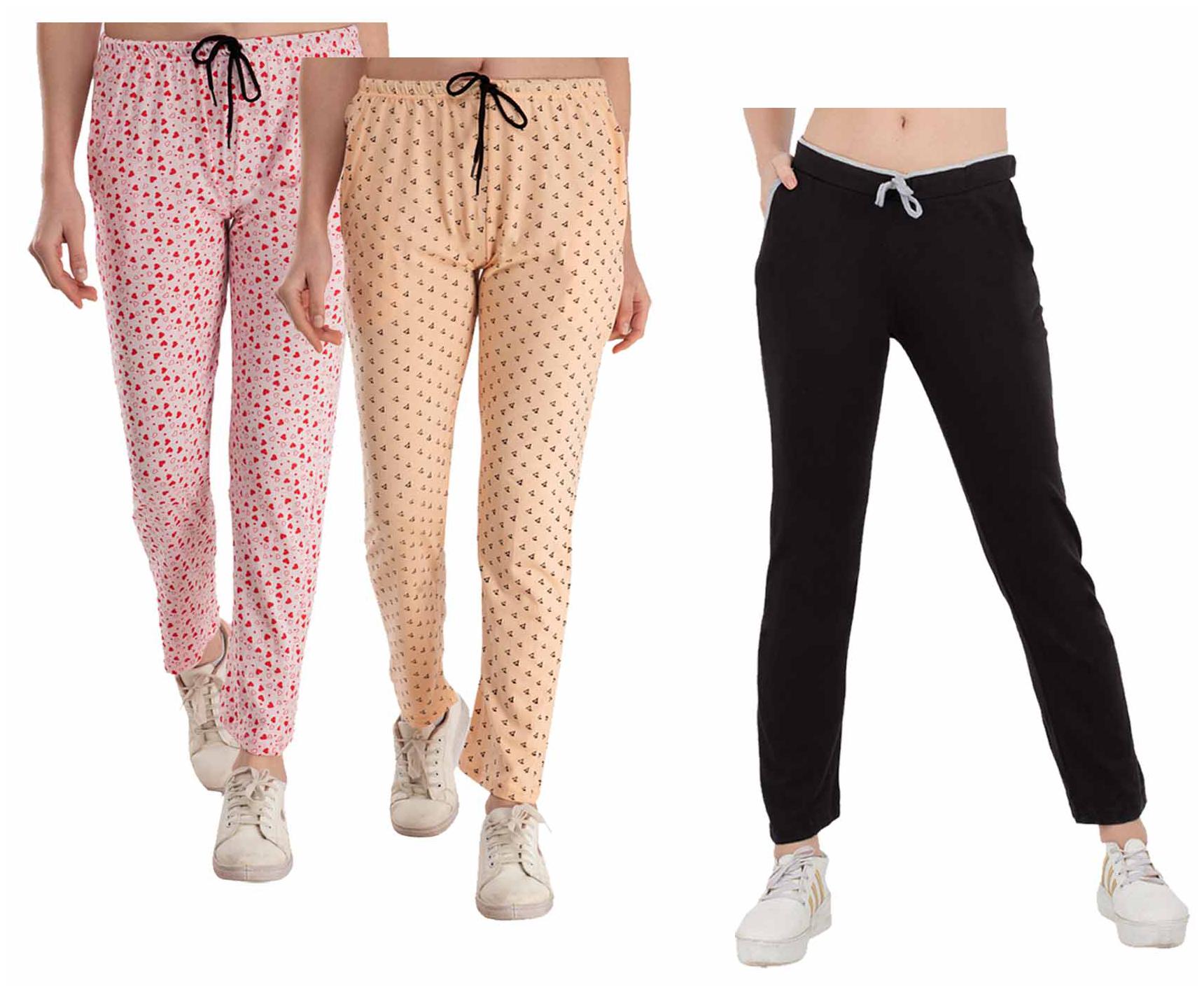 

Indiweaves Women Regular fit Cotton Printed Track pants - Multi