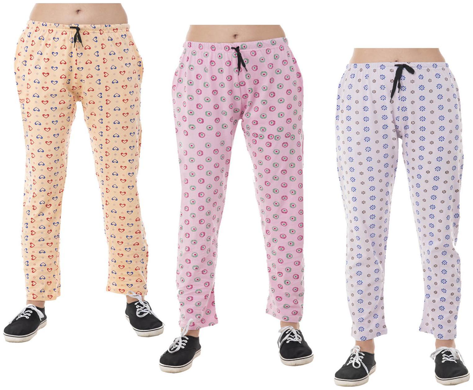 

Indiweaves Women Regular fit Cotton Printed Track pants - Purple