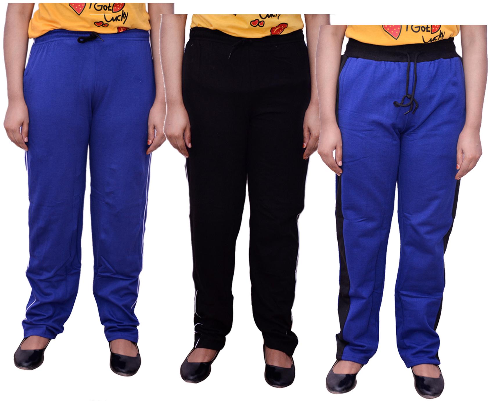 

Indiweaves Women Regular fit Cotton Solid Track pants - Multi