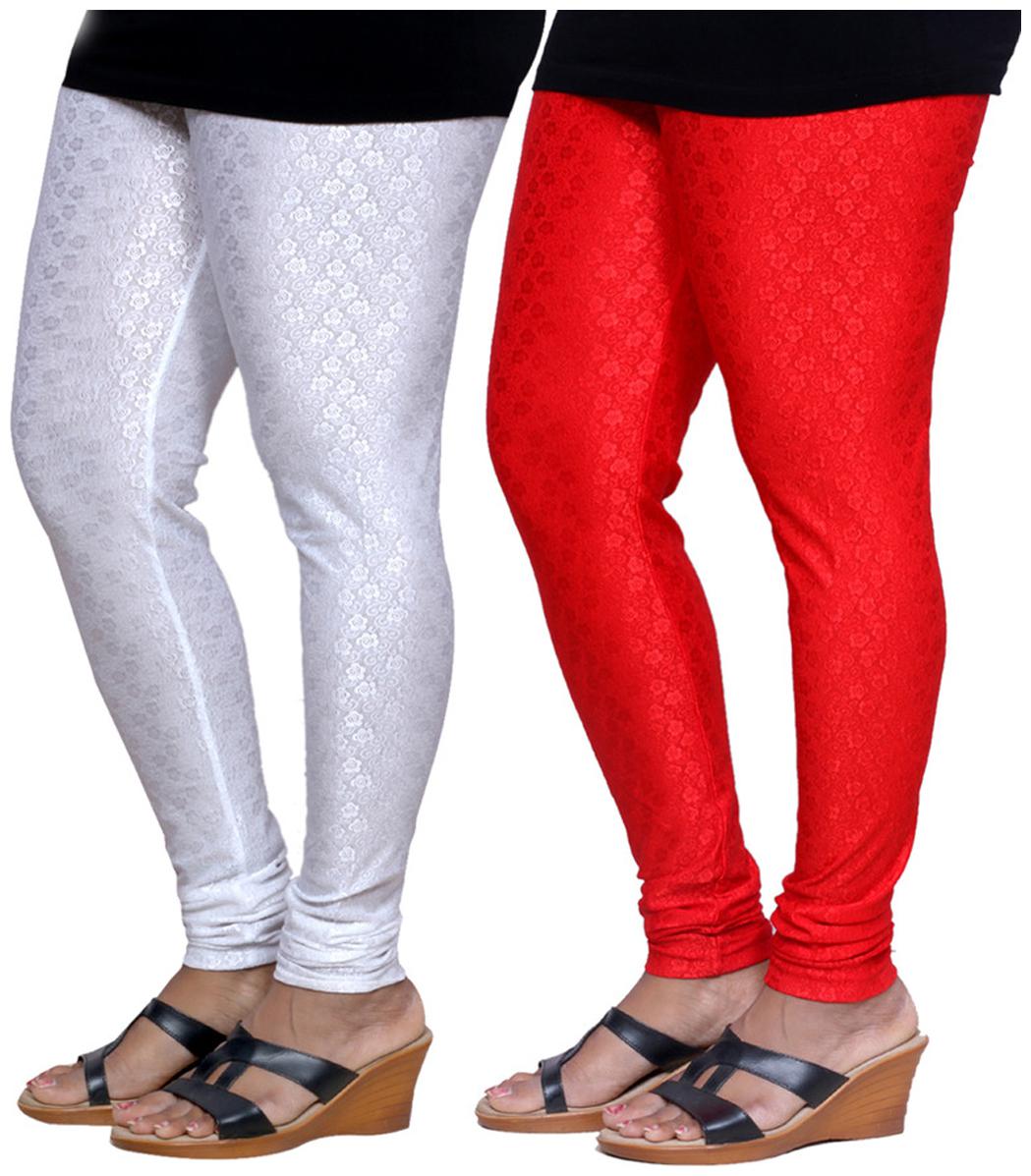 

IndiWeaves Women s Jacquard Legging Combo Of 2