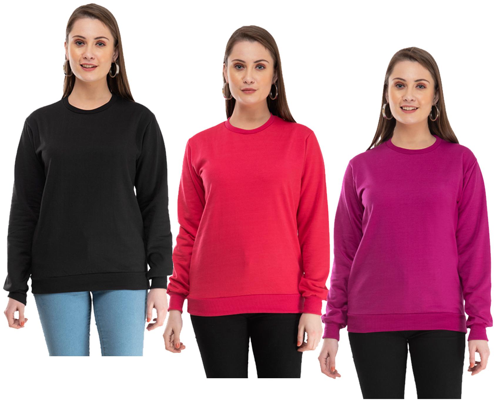

Indiweaves Women Solid Sweatshirt - Multi