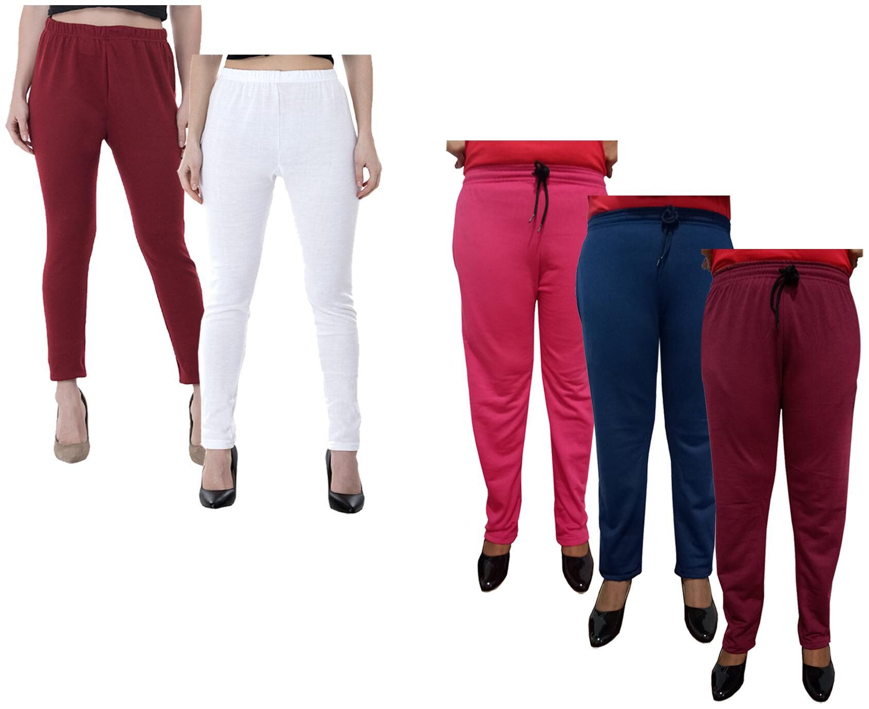 

Indiweaves Women Regular fit Fleece Solid Track pants - Multi