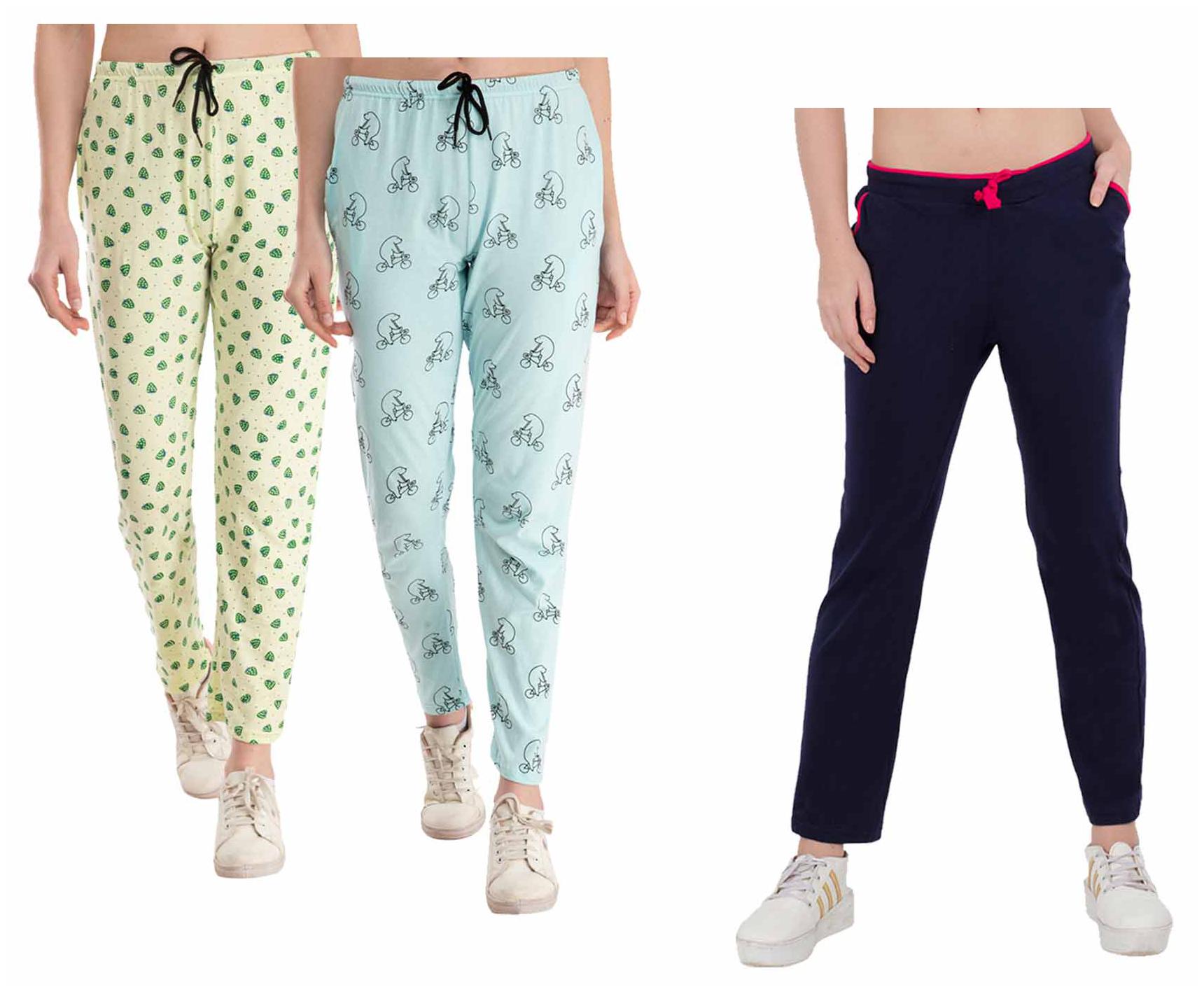 

Indiweaves Women Regular fit Cotton Printed Track pants - Multi