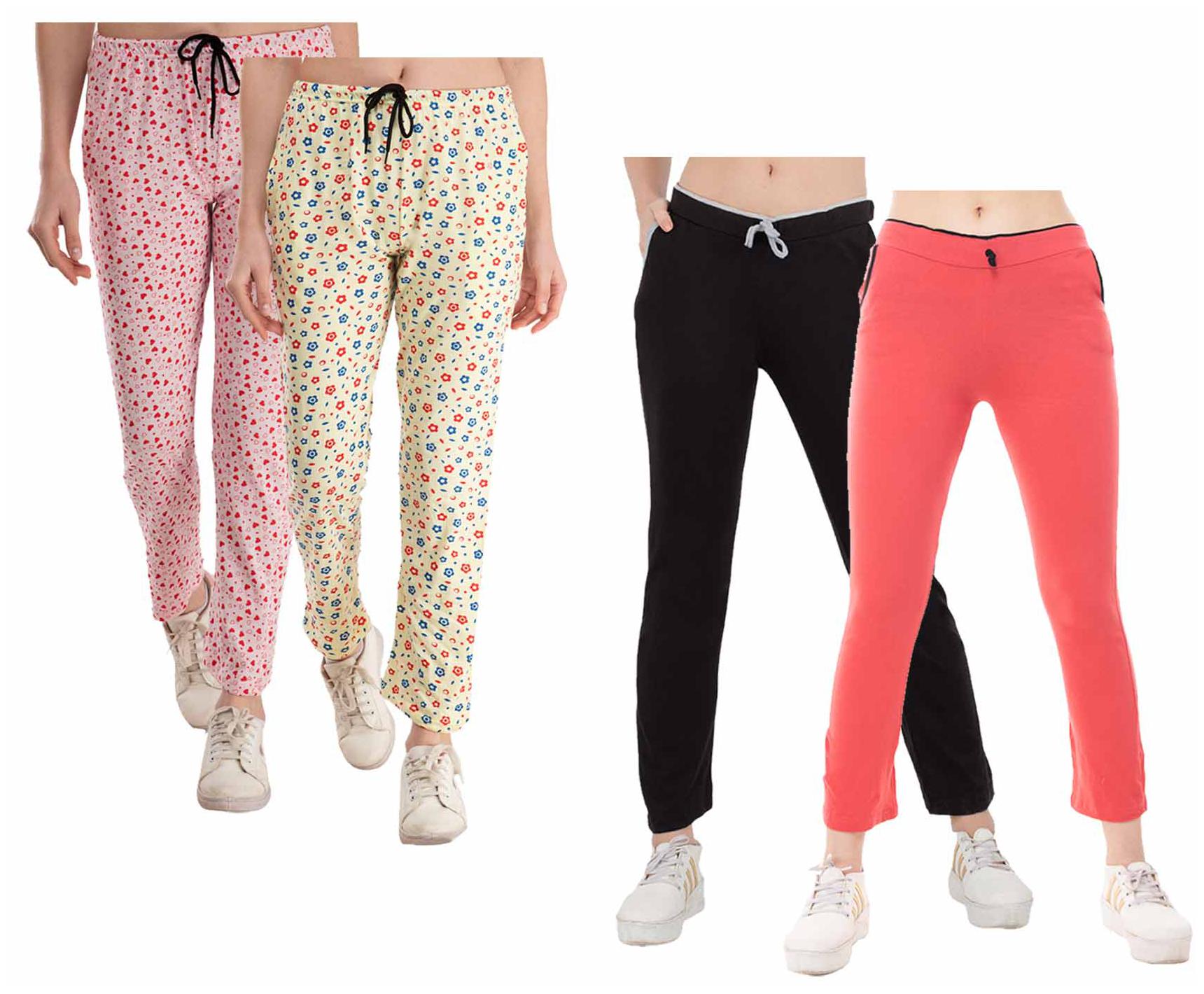 

Indiweaves Women Regular fit Cotton Printed Track pants - Multi
