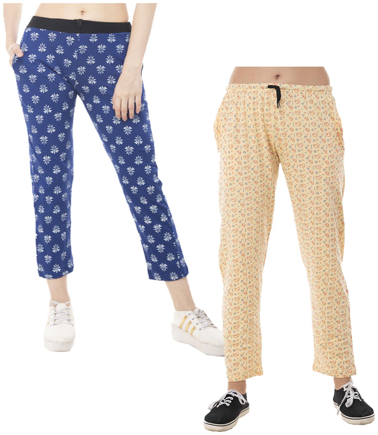

Indiweaves Women Regular fit Cotton Printed Track pants - Multi