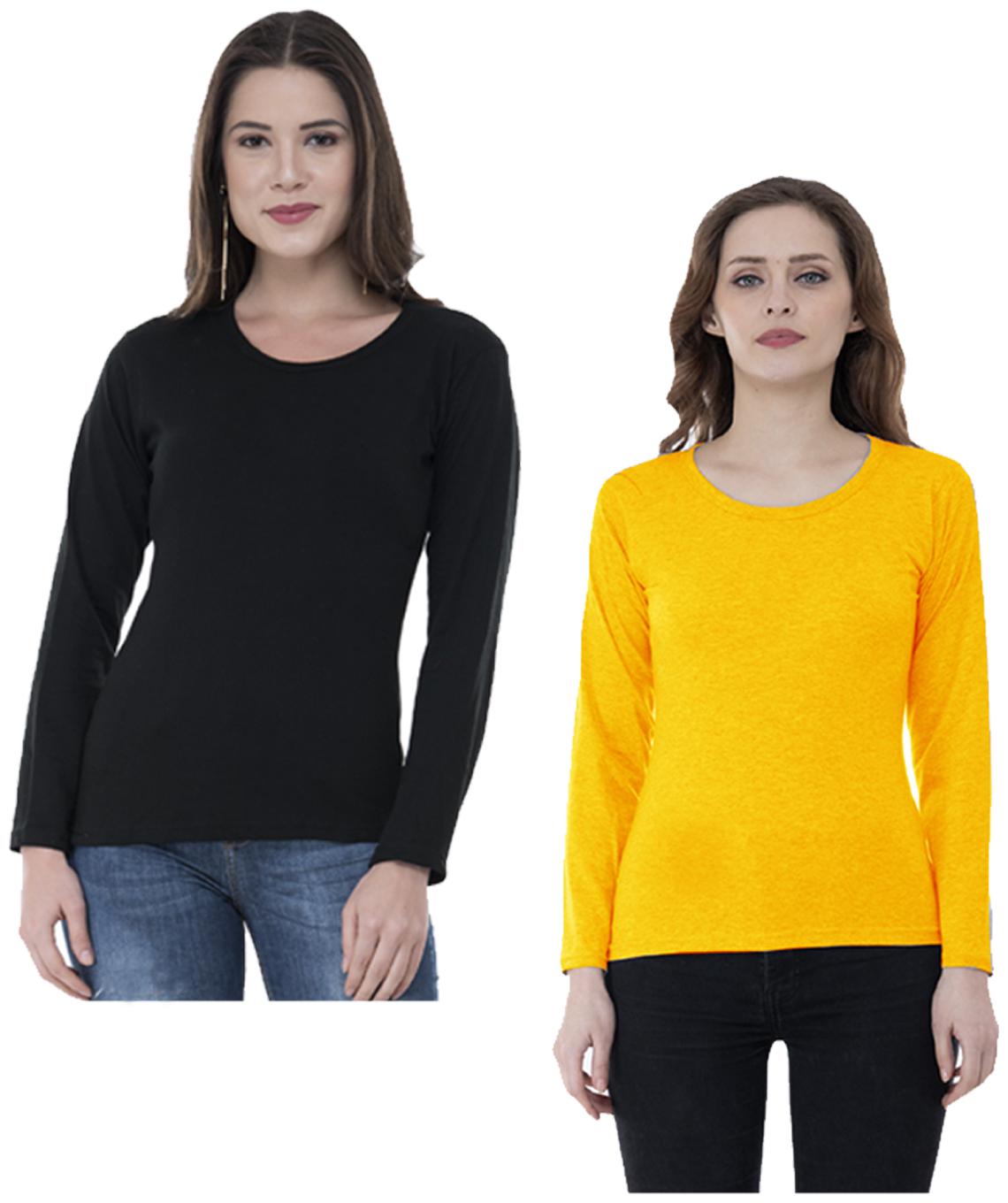 

Indiweaves Women Multi Regular fit Round neck Cotton T shirt