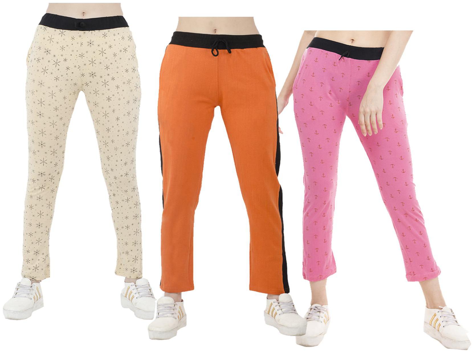 

Indiweaves Women Regular fit Polyester Printed Track pants - Multi