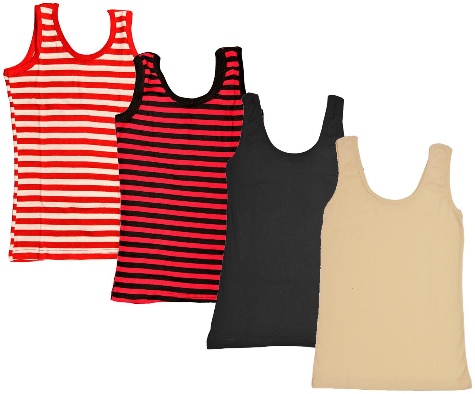 

Indiweaves Women Multi Regular fit U neck Cotton Tank top