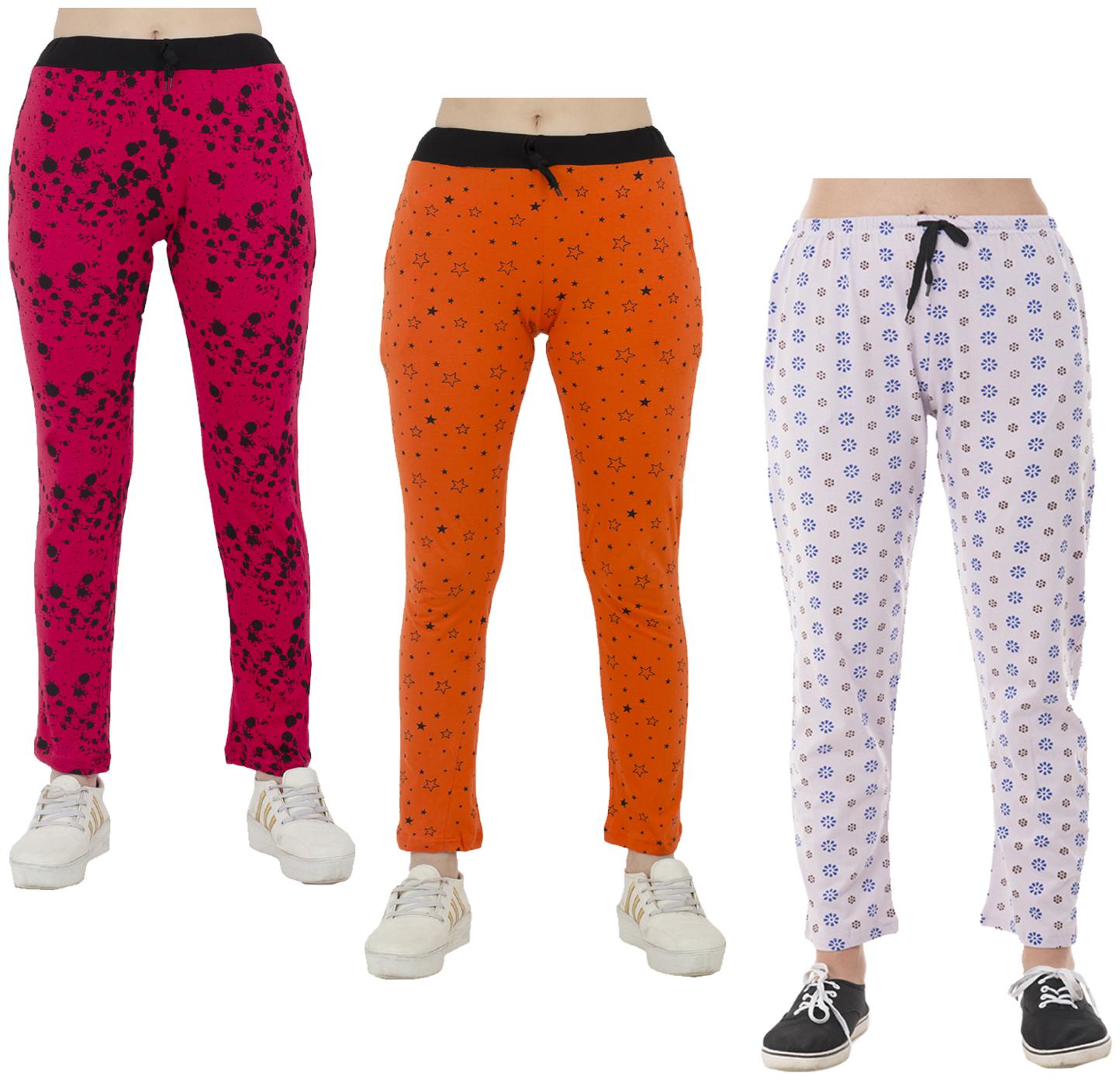 

Indiweaves Women Regular fit Cotton Printed Track pants - Multi