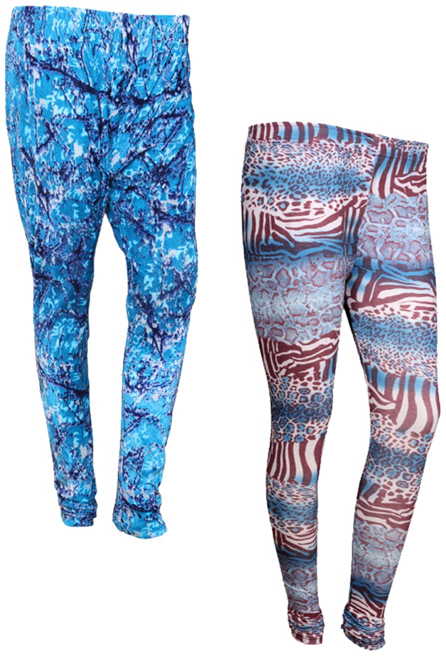 

IndiWeaves Women Cotton Printed Legging and Velvet Printed Leggings (Pack of 2)
